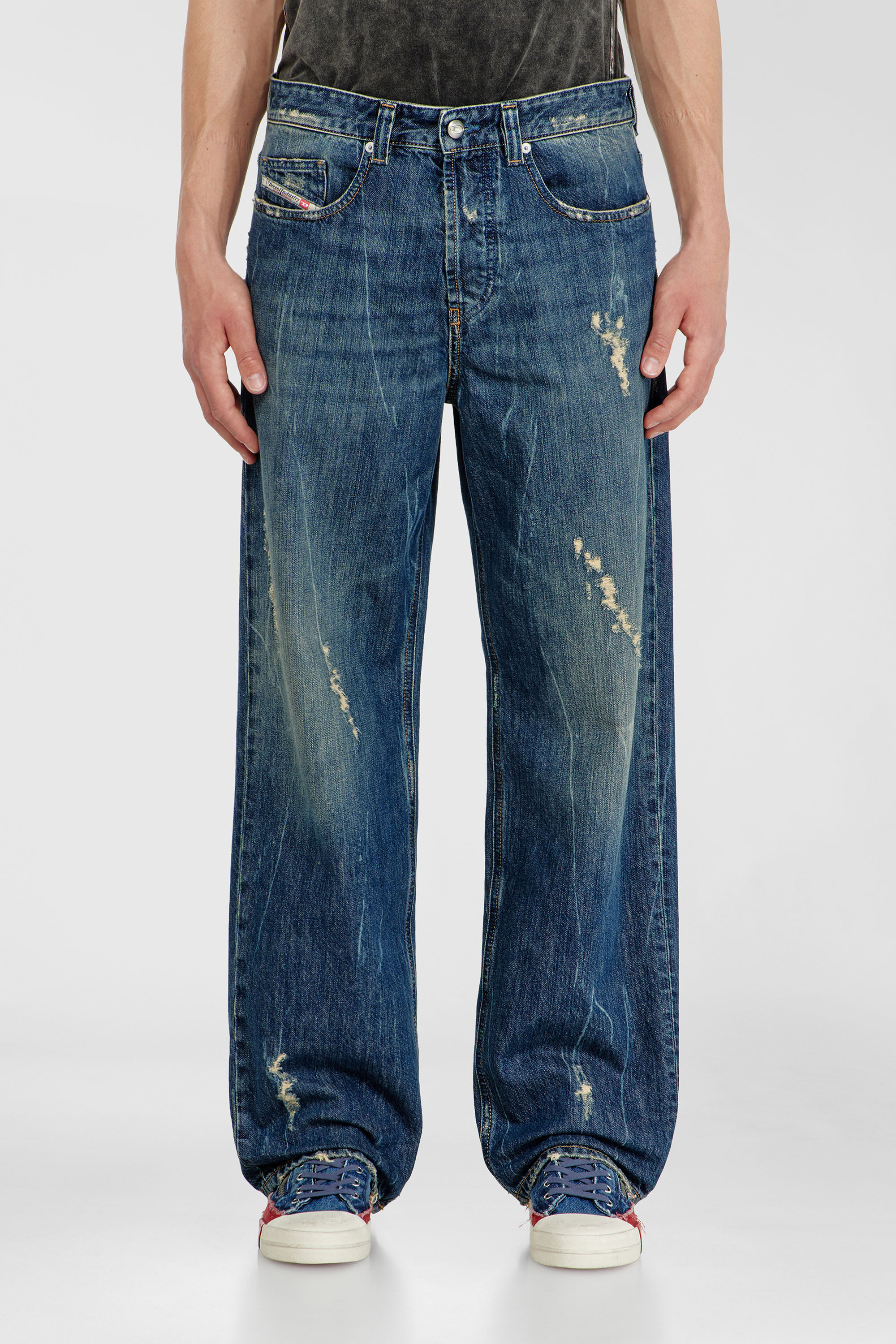 Diesel - Relaxed Jeans 2001 D-Macro 09Q28 Homme, Bleu moyen - Image 4