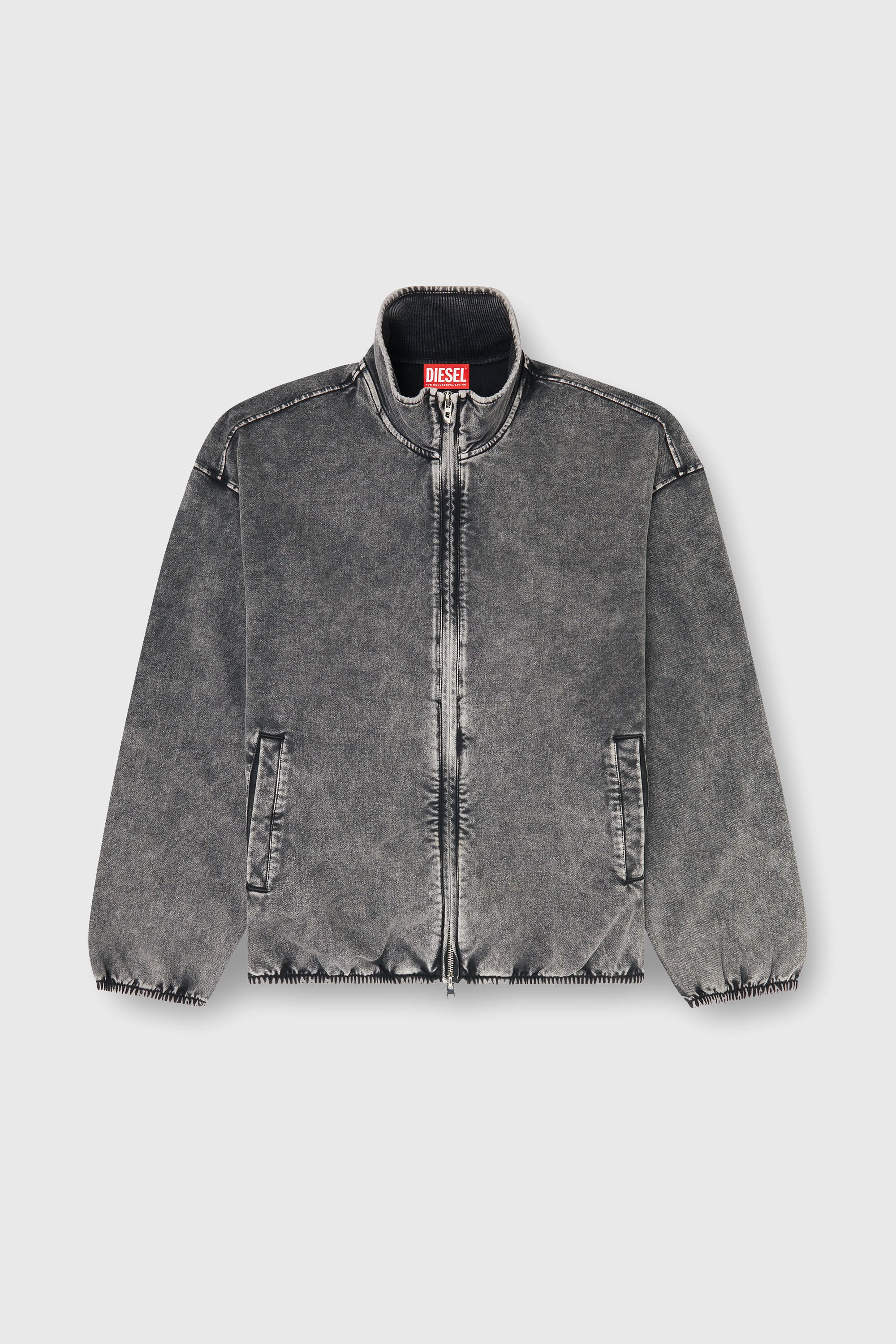 Diesel - S-CORSY, Veste sweat effet denim Homme in Gris - 2