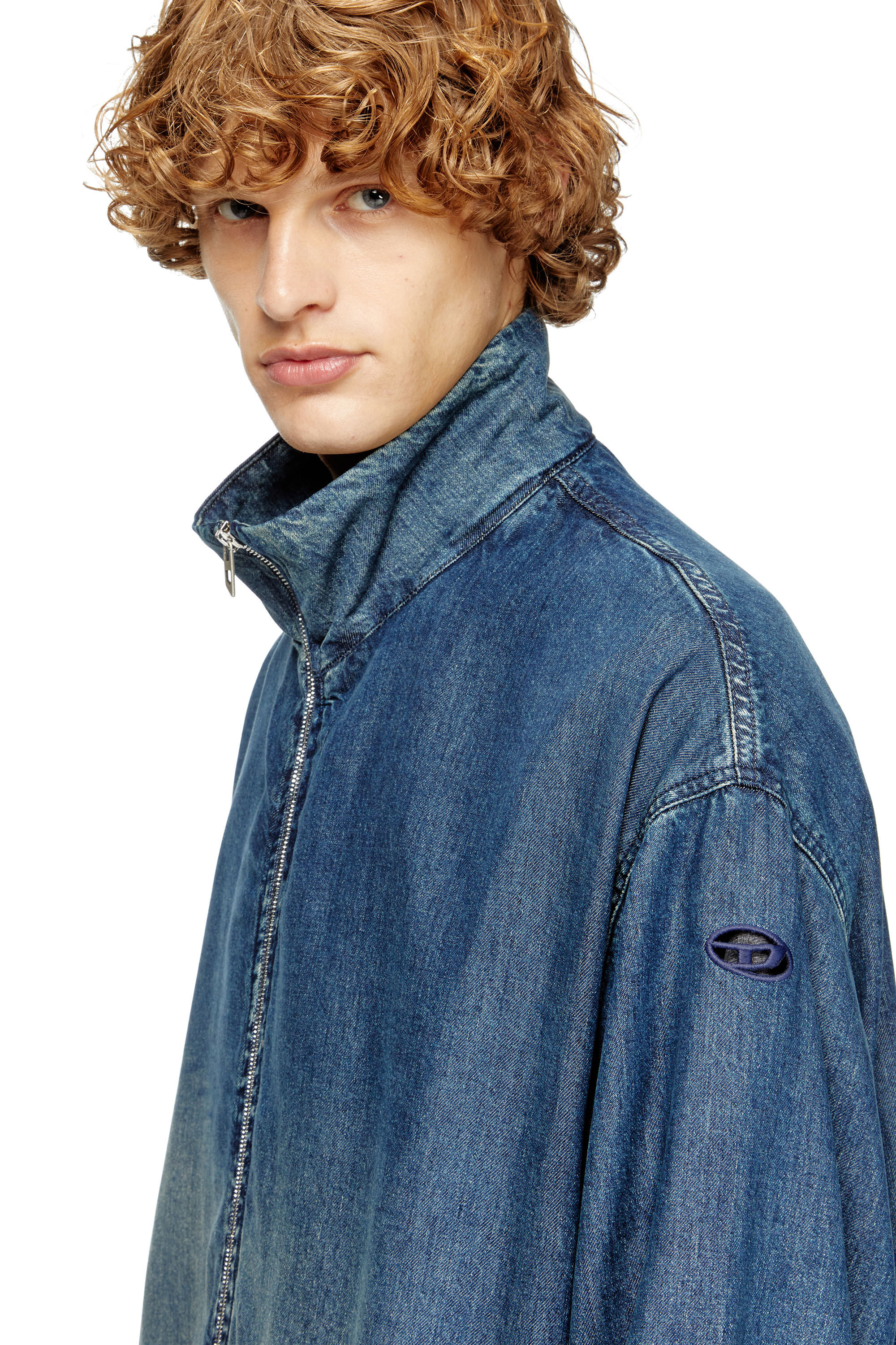Diesel - D-KRAP-S6, Veste zippée en denim fluide Homme in Bleu - 5