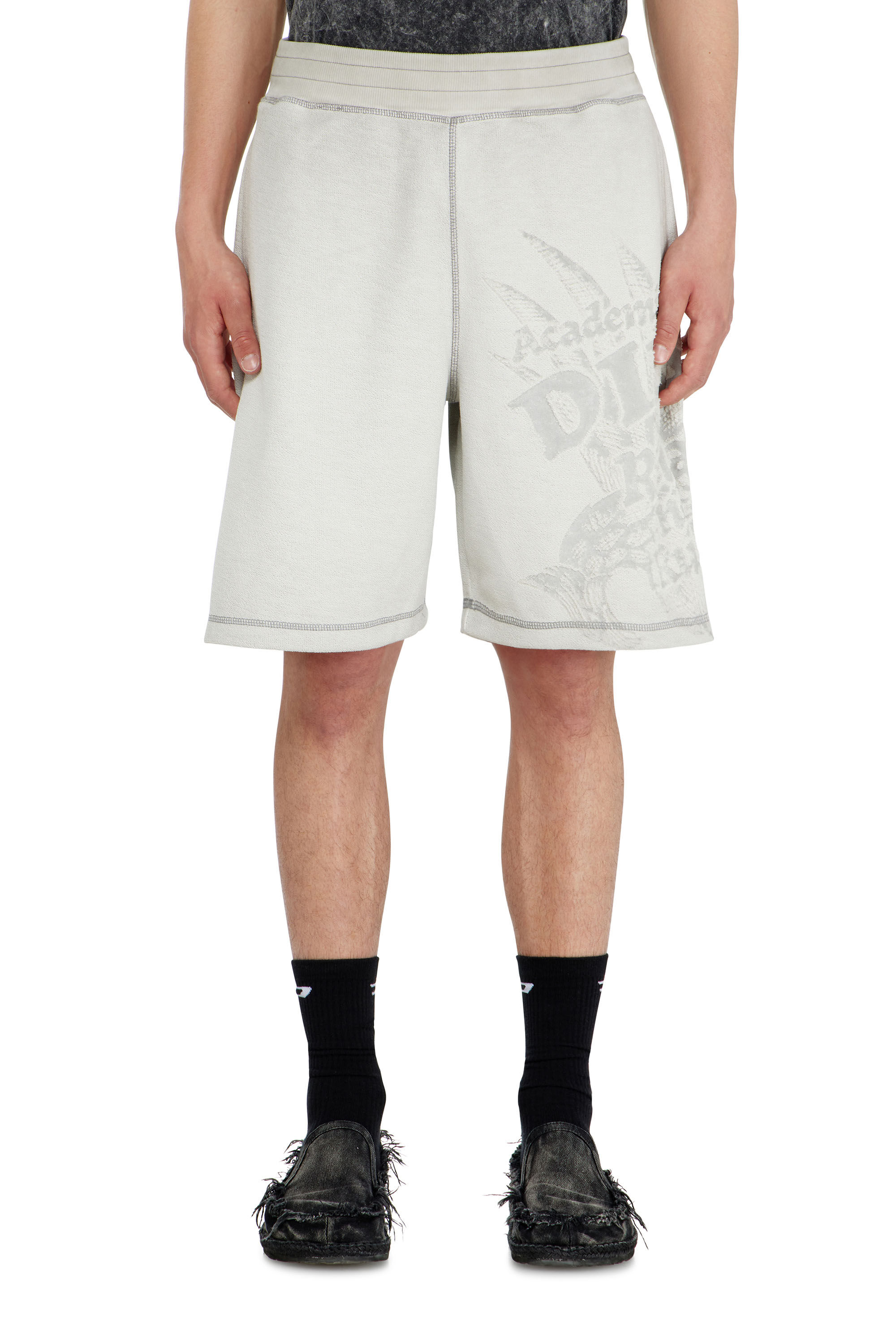 Diesel - P-RAWCROW, Short pants avec motifs d&eacute;vor&eacute; Homme in Gris - 3