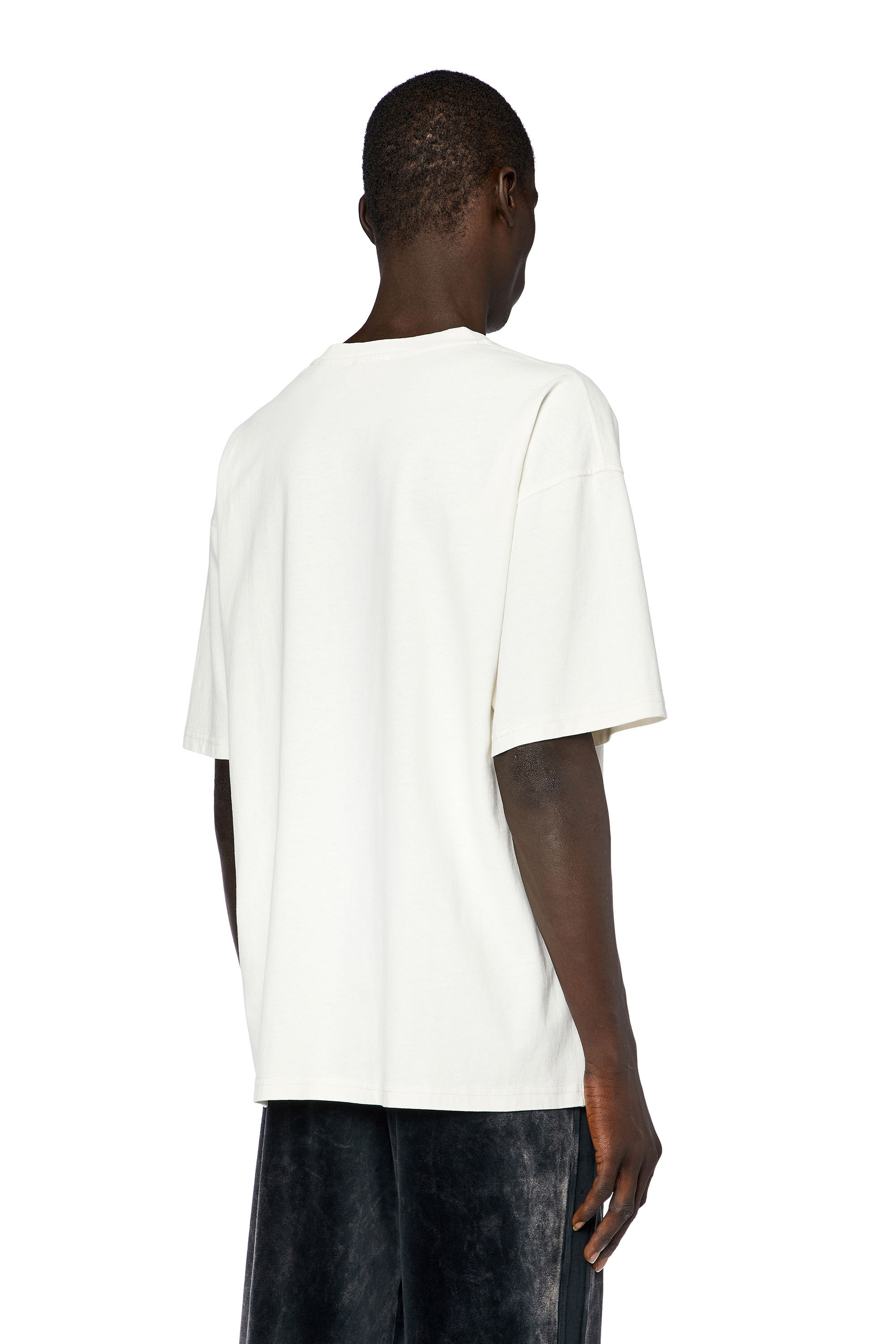 Men's heavyweight T-shirt with flocked logo | White | Diesel