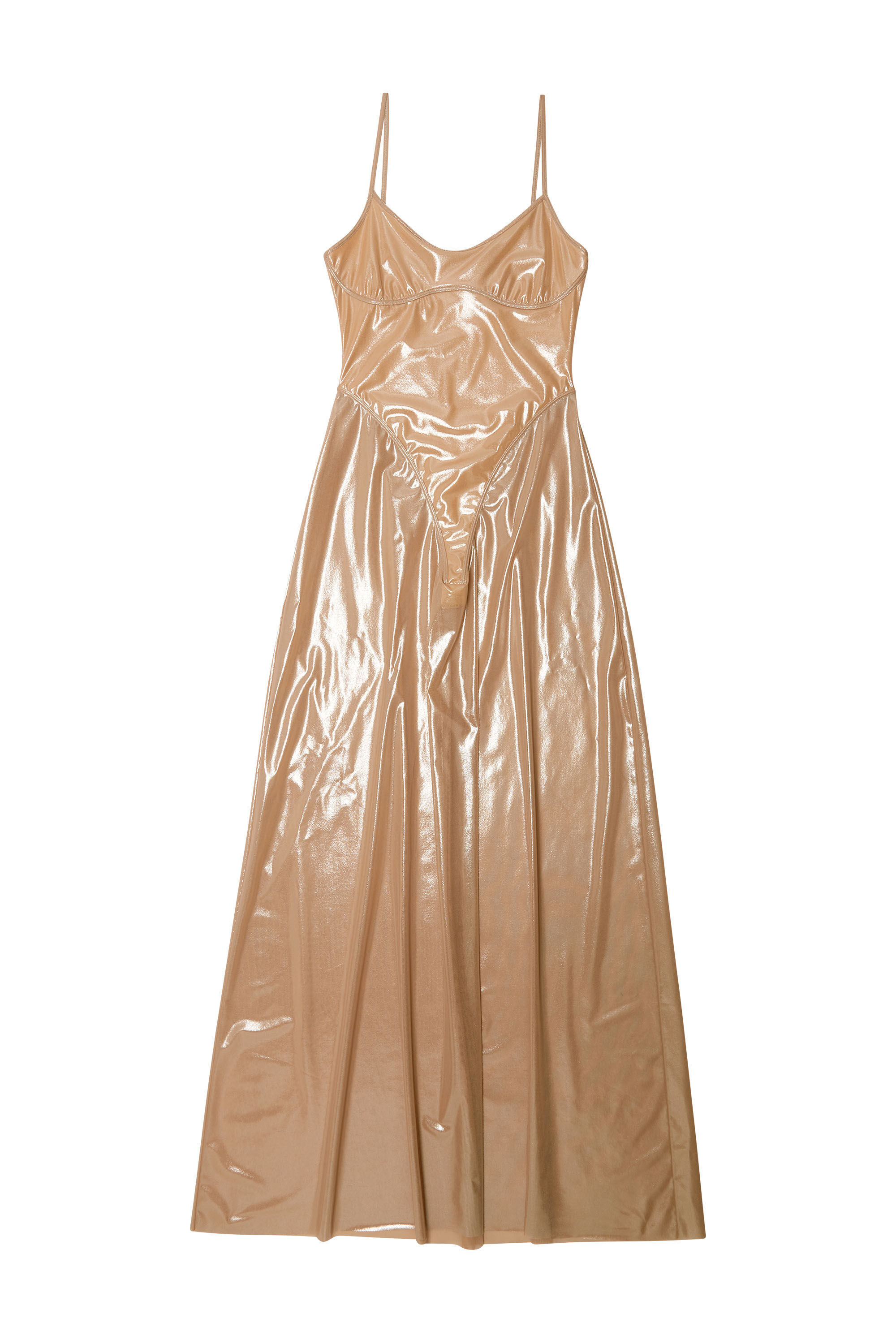 Diesel - D-ROONEY, Femme Robe longue nuisette en tulle stretch brillant in Rose - Image 2