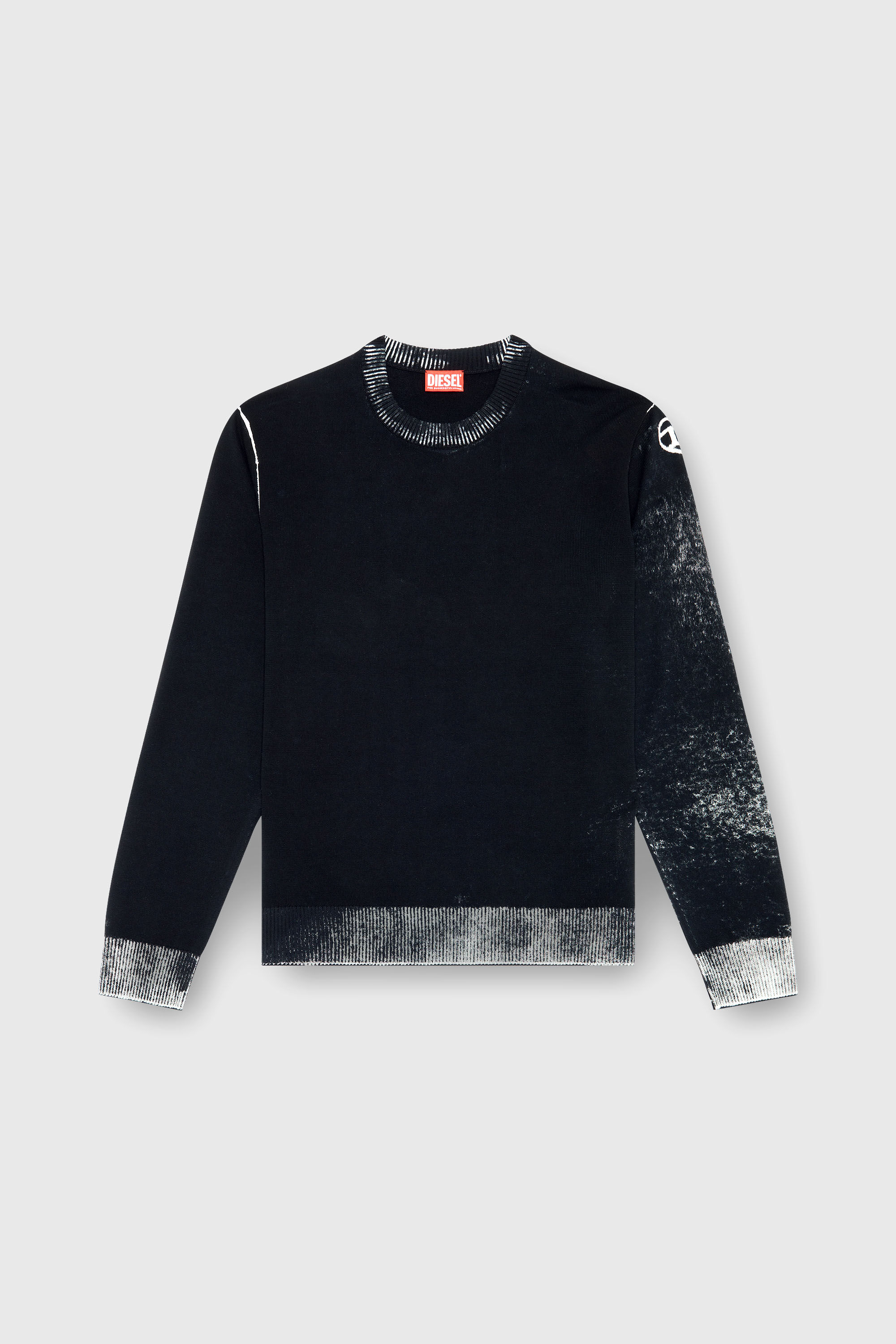 Diesel - K-LARENCE-B, Pull en coton avec imprim&eacute; invers&eacute; Homme in Noir - 2
