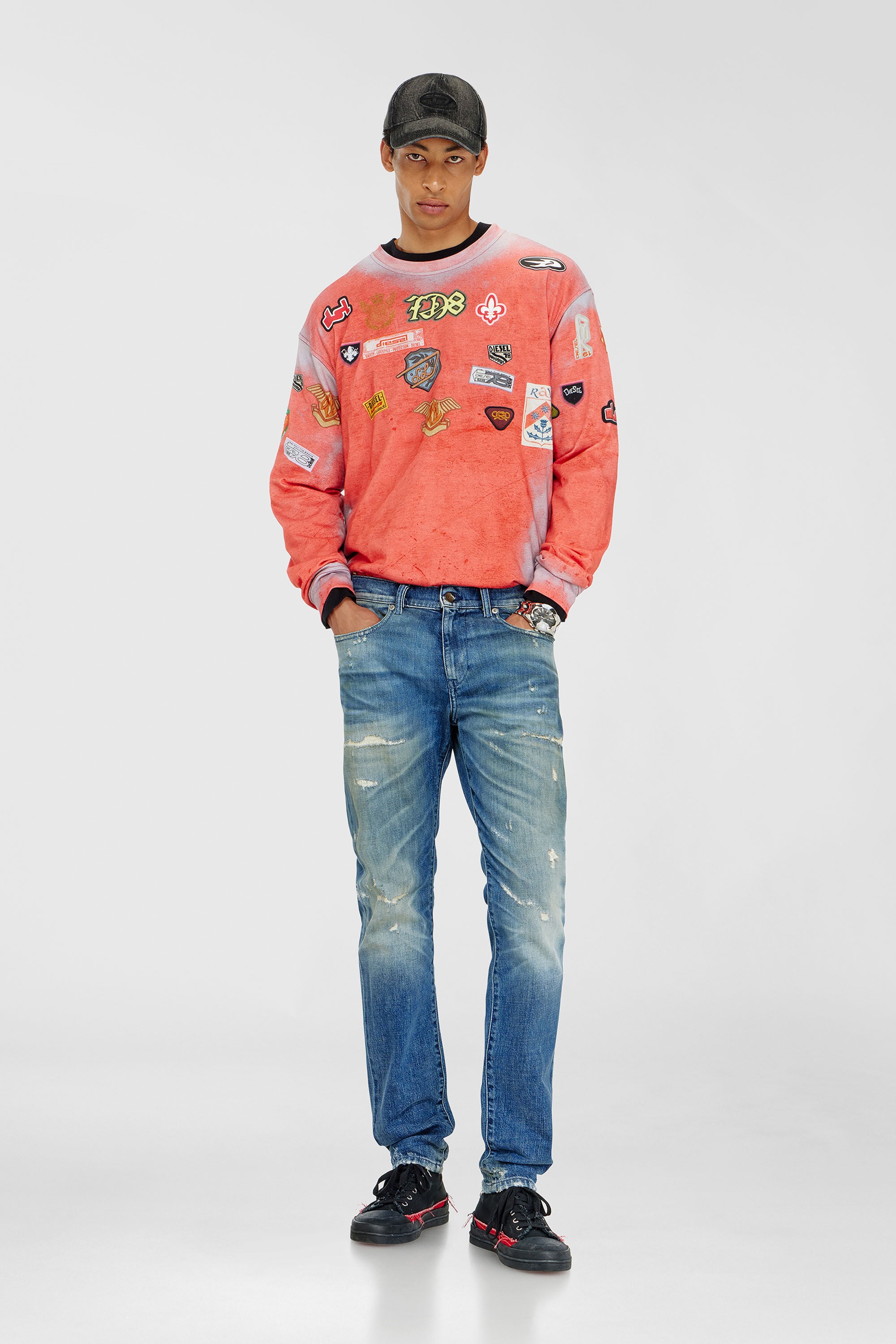 Diesel - Slim Jeans 2019 D-Strukt 007EN Homme, Bleu moyen - Image 2