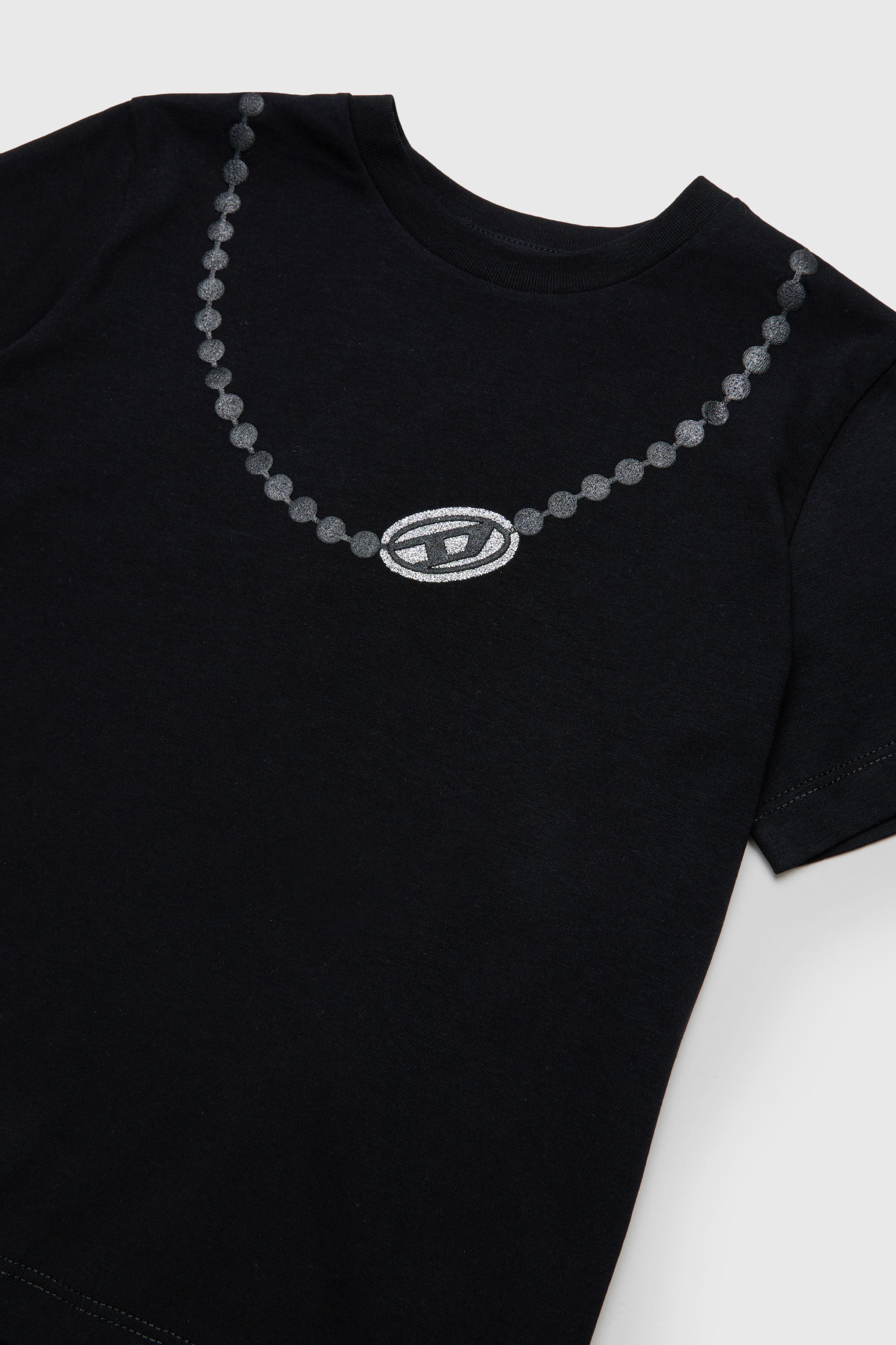 Diesel - TICLA, T-shirt en coton avec imprim&eacute; collier Femme in Noir - 3
