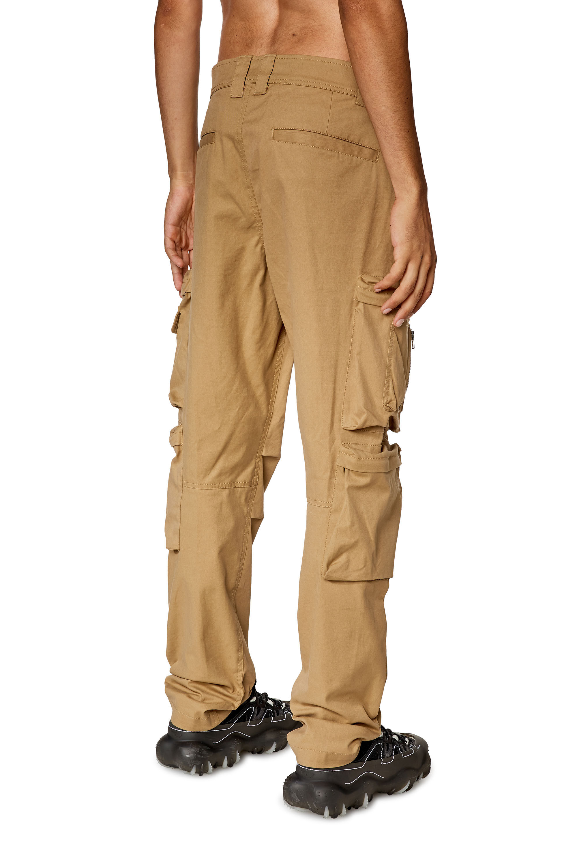 Diesel - P-ARLEM, Man's Cargo pants with zip pocket in Light Brown - 4