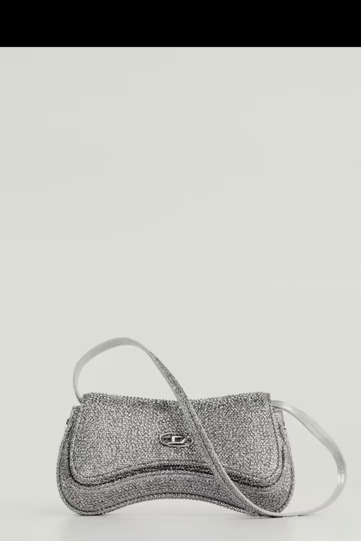 Women's Play-Small crossbody bag with crystal | Silver | Diesel