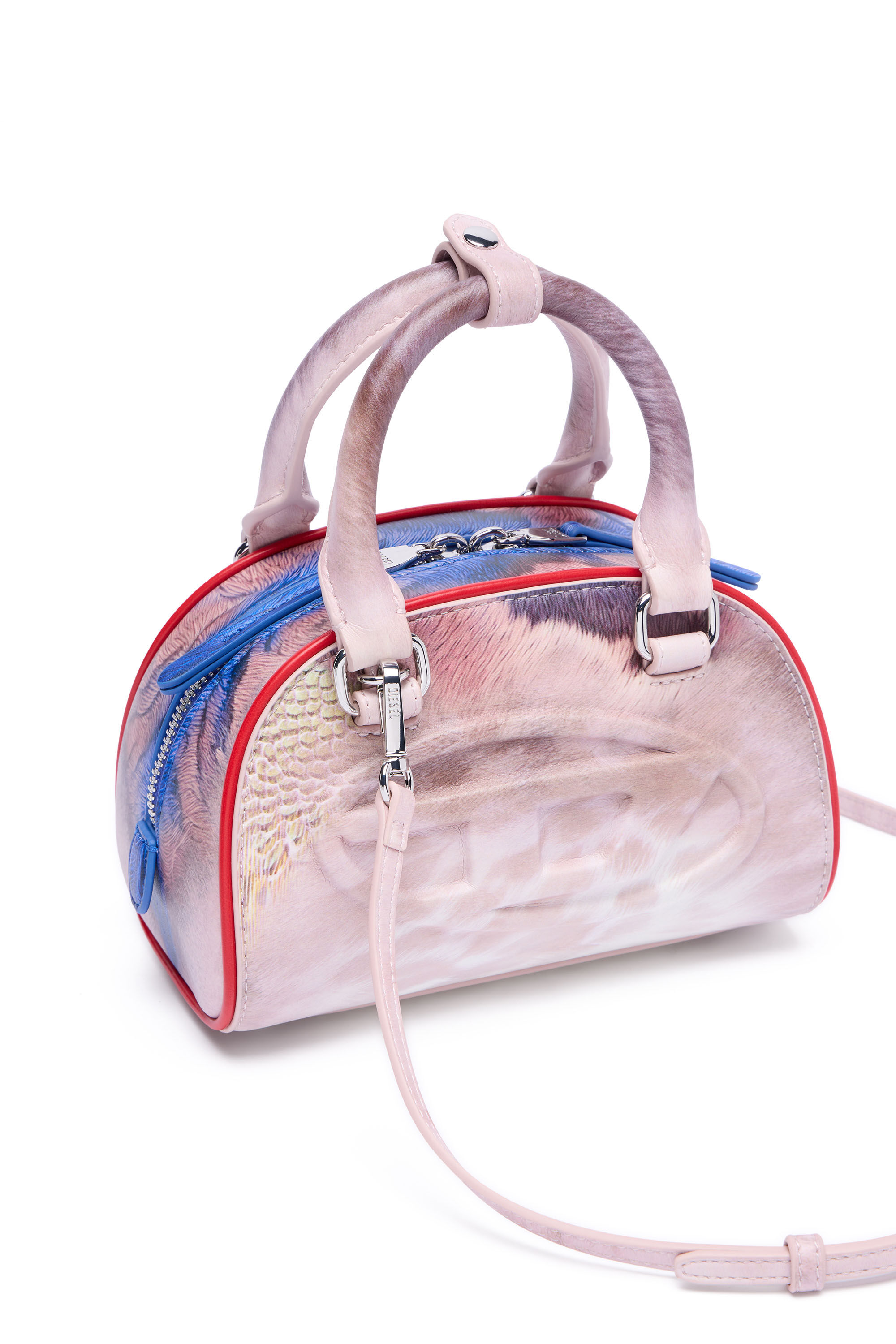 Diesel - 1DR DOME CROSSBODY, 1DR Dome-Sac bowling mini avec imprim&eacute; animalier Femme in Polychrome - 6
