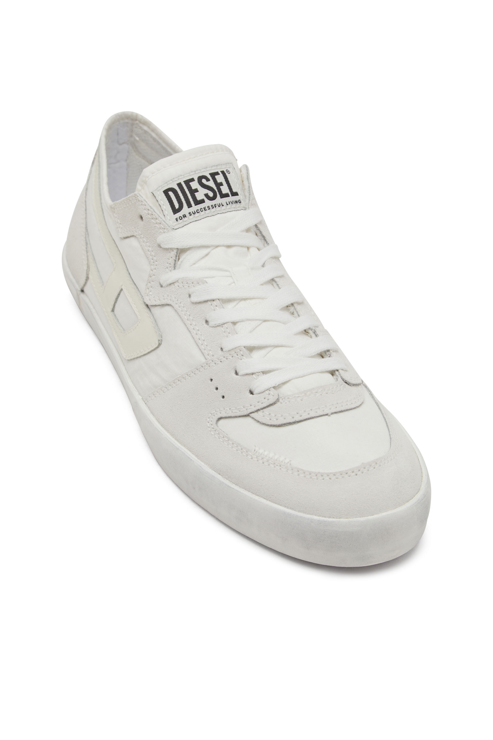 Diesel - S-LEROJI D-1 LOW, S-Leroji D-Sneakers en ripstop matelassé et cuir suédé Homme in Blanc - 5