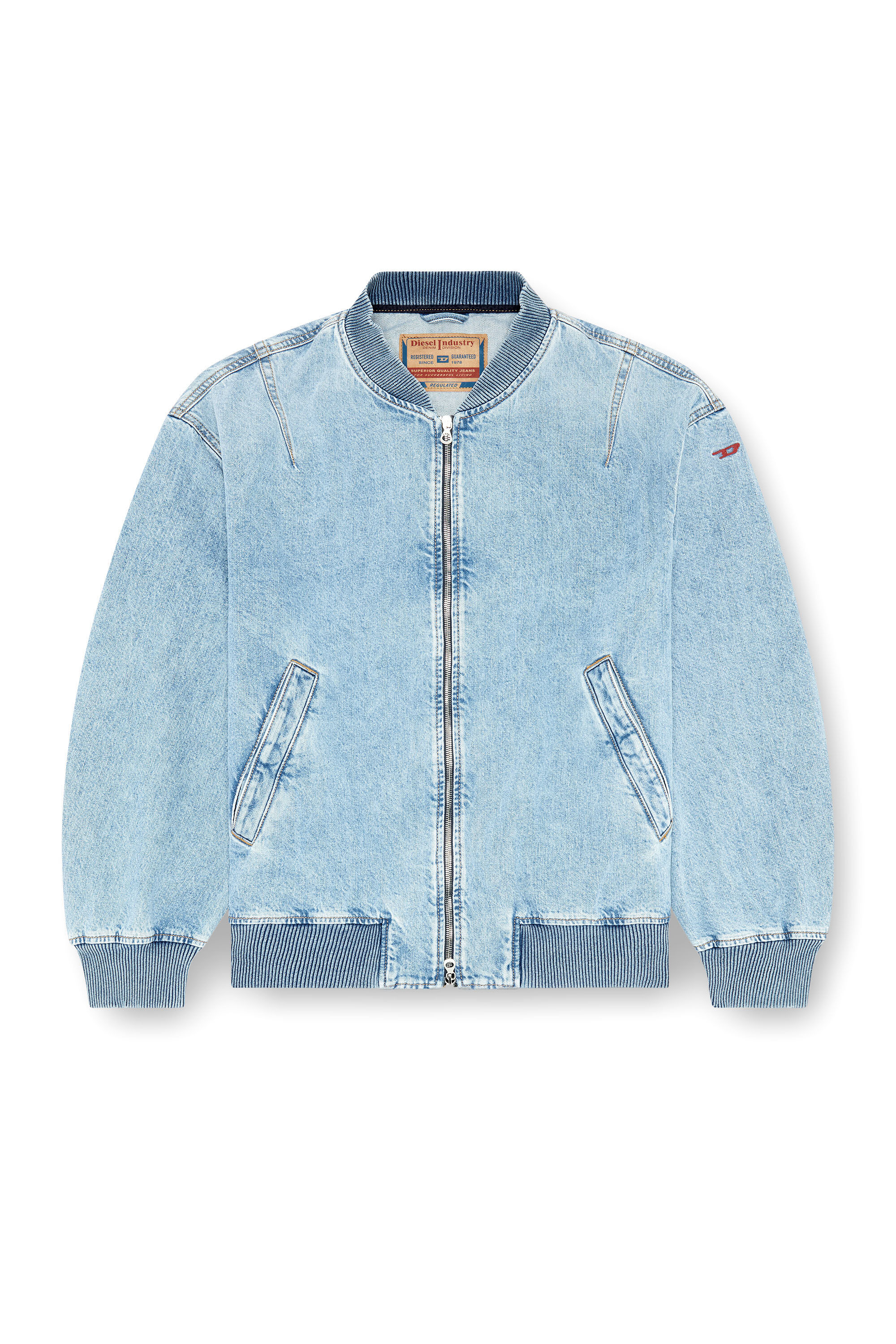 Men's Denim jacket with biker zip details | Blue | Diesel