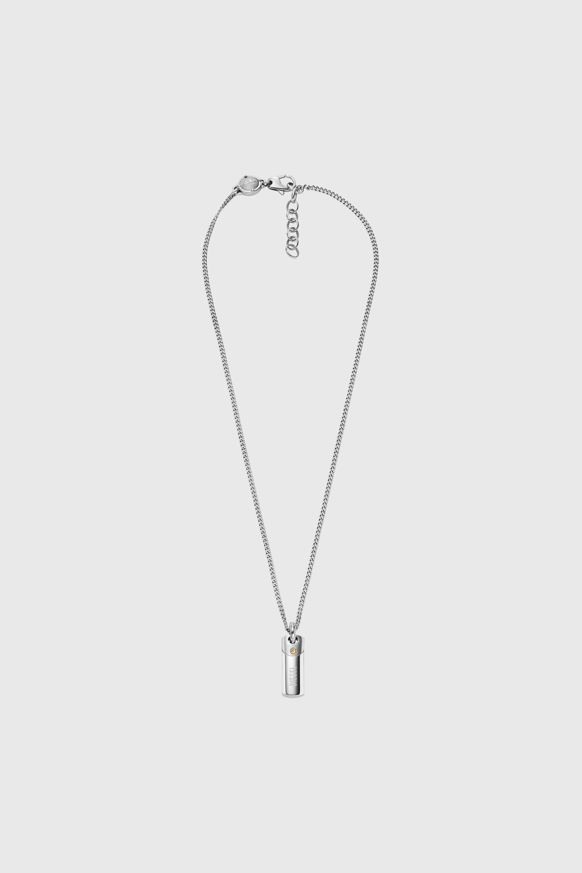 Diesel - DX1116, Man's Steel dog tag pendant necklace in Silver - 1