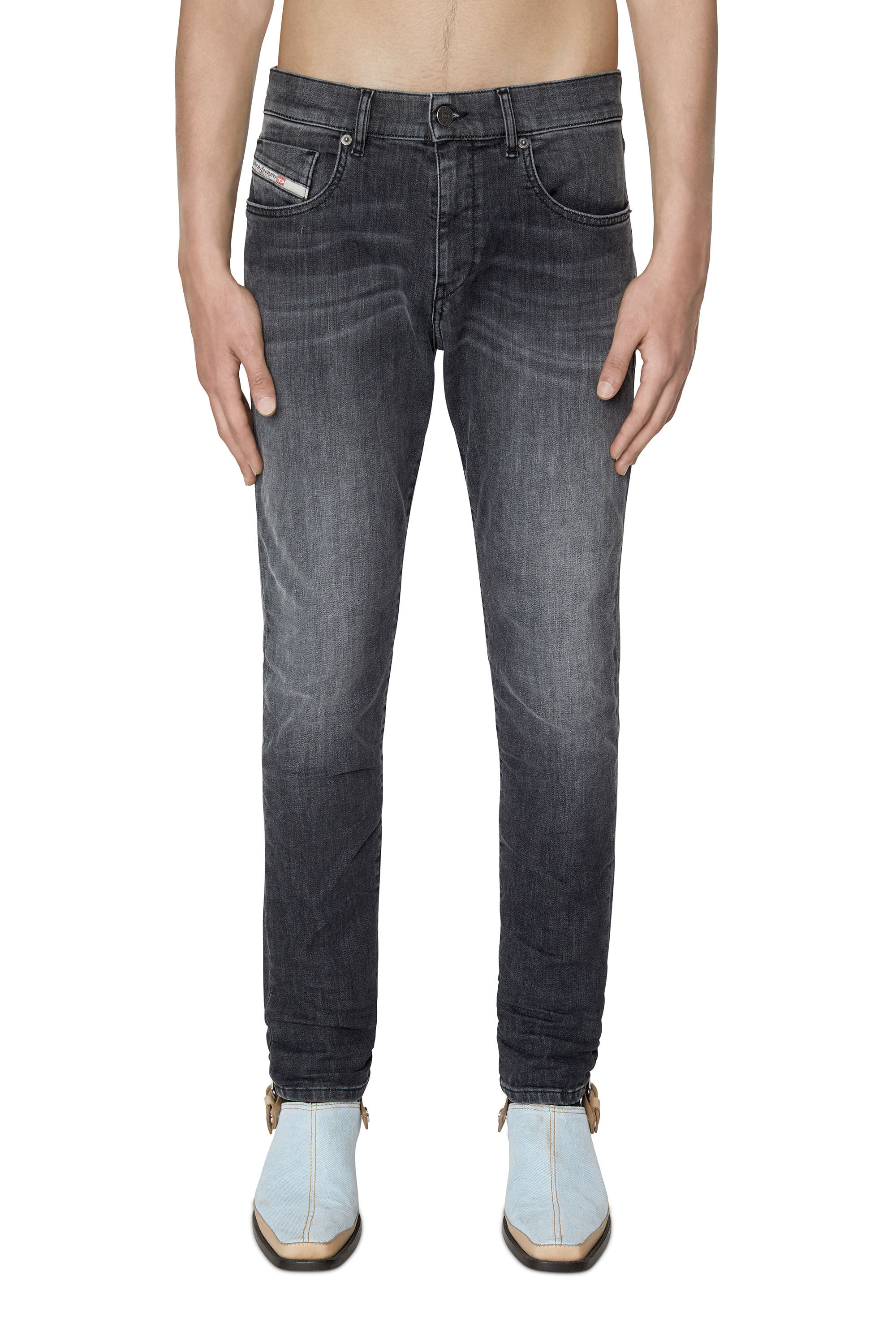 Diesel - Slim D-Strukt JoggJeans® 09D52, Black/Dark grey - Image 3