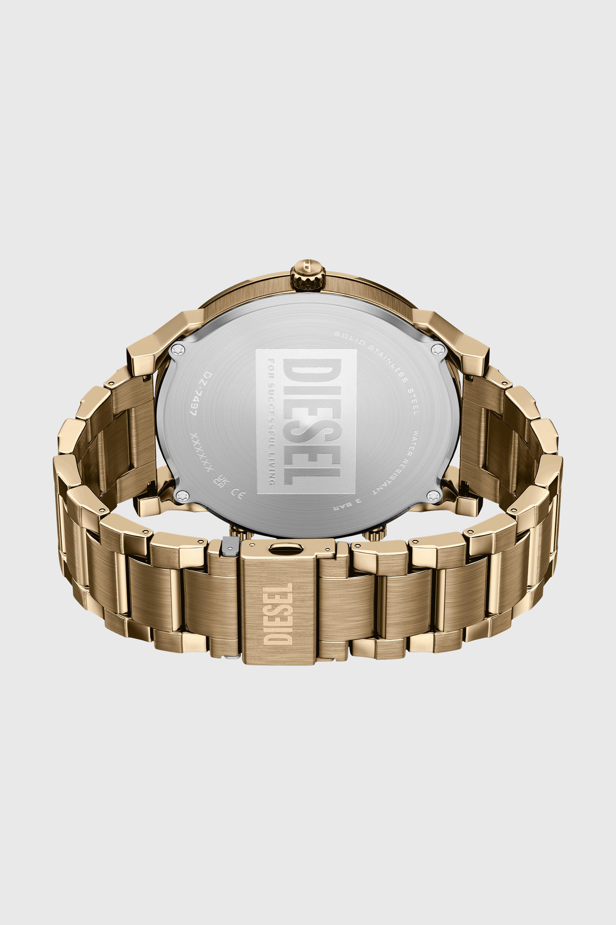 Diesel - DZ7497 WATCH, Montre Mr. Daddy Slim avec date en acier inoxydable finition or vieilli Homme in Dor&eacute; - 4