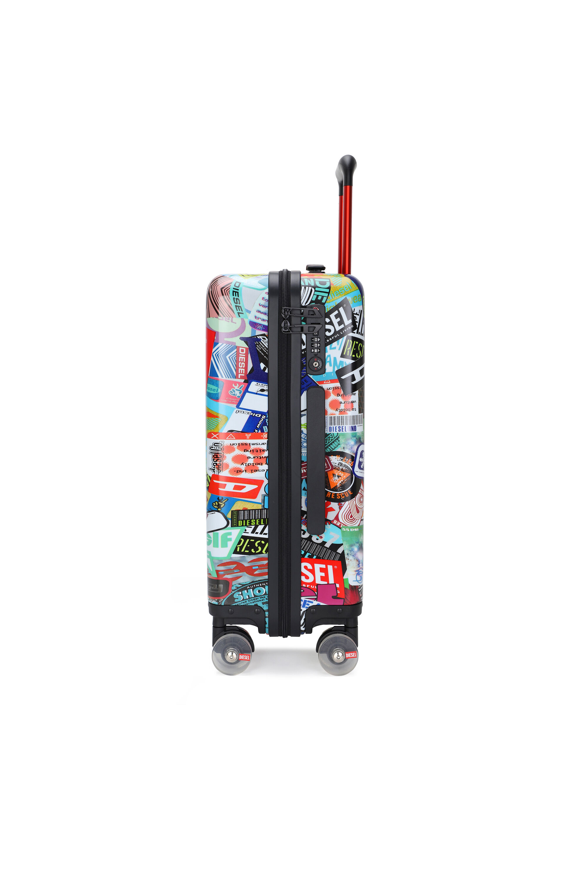 Diesel - DIESEL PC PRINTED TROLLEY-STICKERS- DSL0, Valise taille S style autocollants Mixte in Polychrome - 5