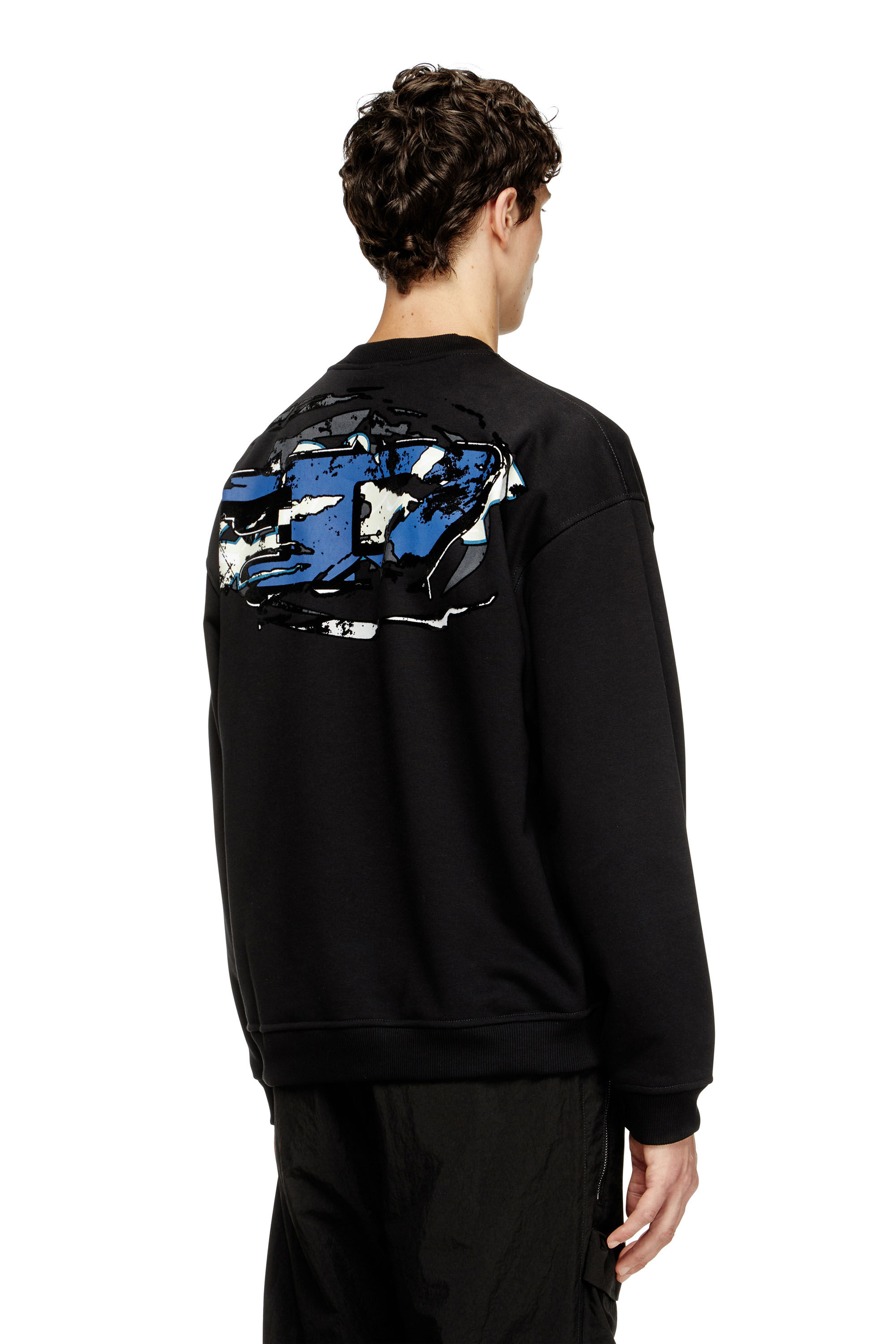 Diesel - S-BOXT-T2, Sweat-shirt avec logo Oval D Homme in Noir - 4