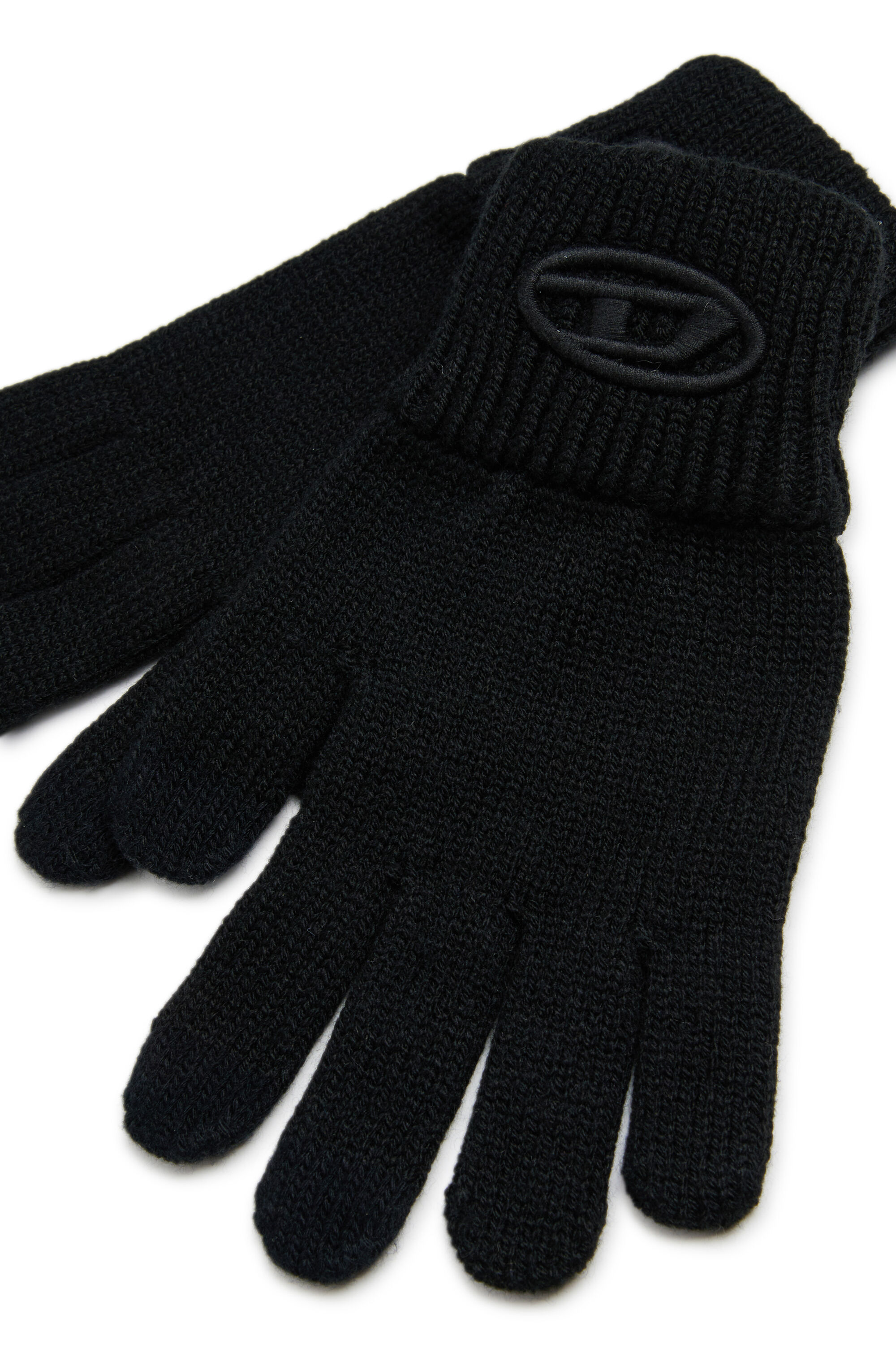 Diesel - NUTTI, Gants en laine avec logo Oval D Mixte in Noir - 2