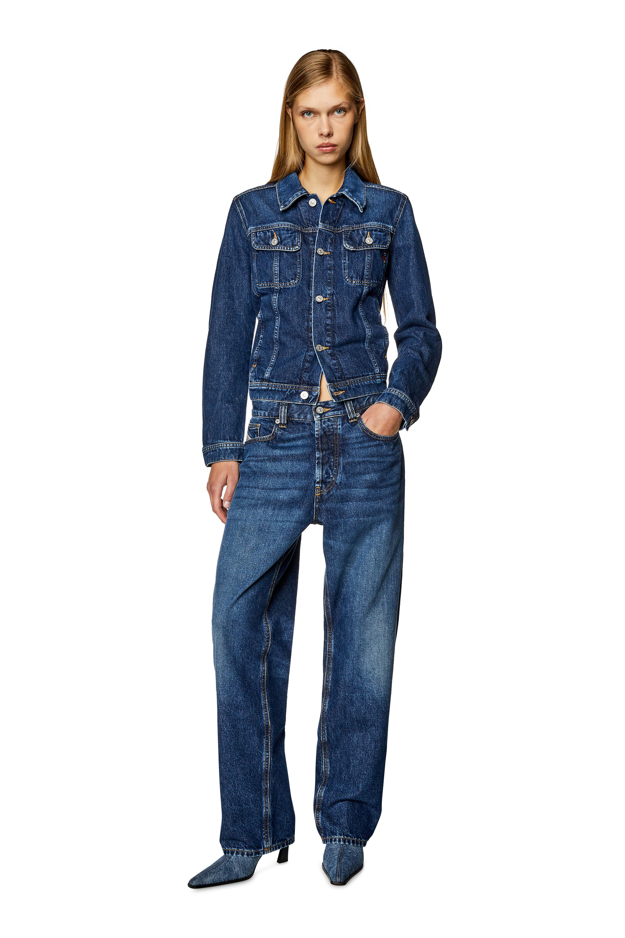 Diesel - DE-BONNY, Veste trucker en denim Femme in Bleu - 1