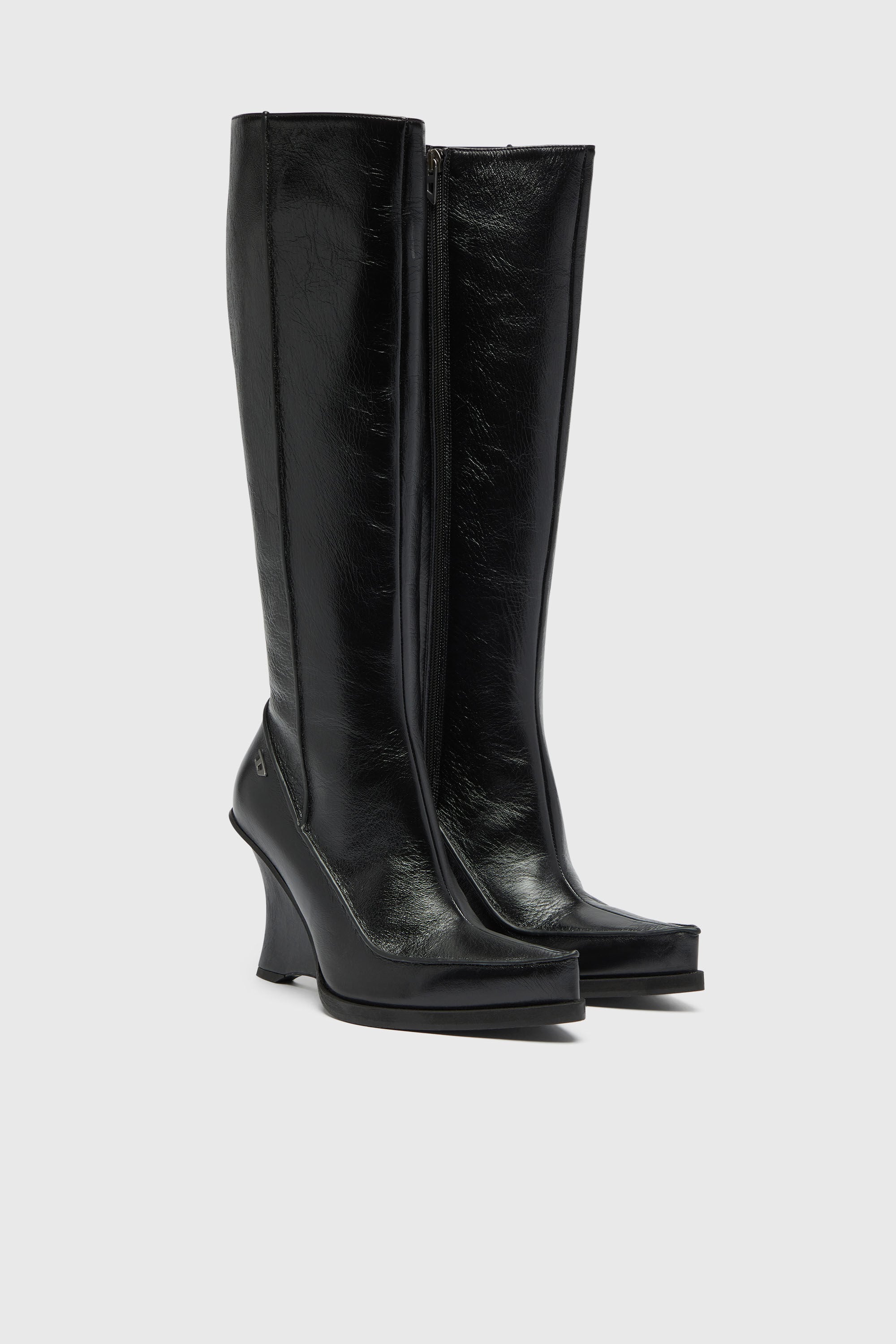 Diesel - D-LUCETTE-90-KB W, D-Lucette-Bottes hauteur genou en cuir Femme in ToBeDefined - 2