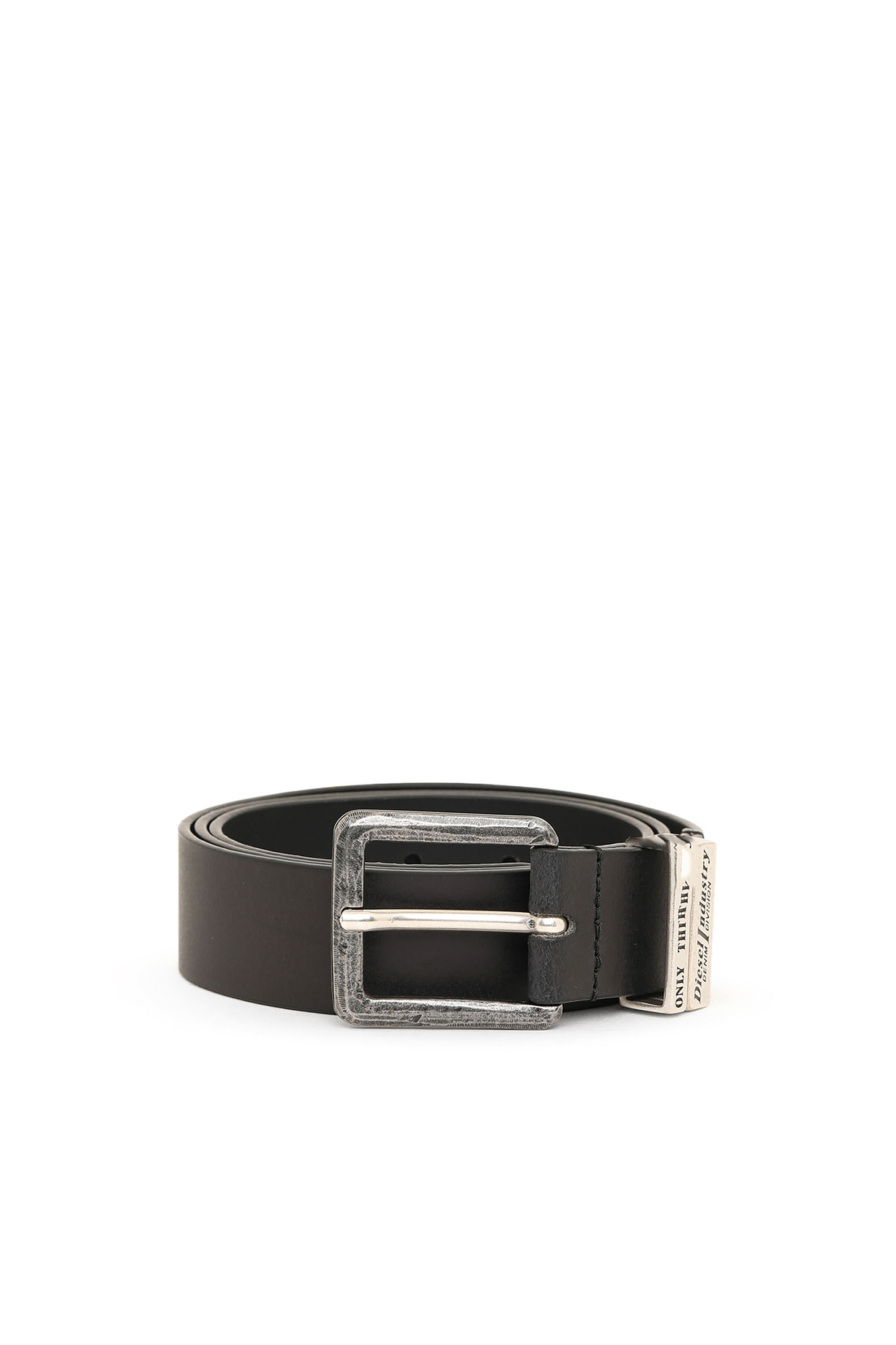 B-GUARANTEE-A Man: Leather belt with burnished hardware | Diesel