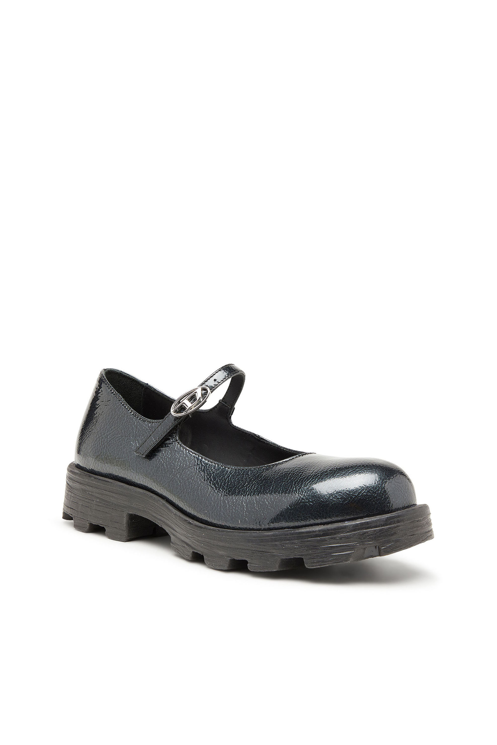 Diesel - D-HAMMER MARY JANE, D-Hammer - Babies &agrave; semelle crant&eacute;e en cuir verni Femme in Noir - 6