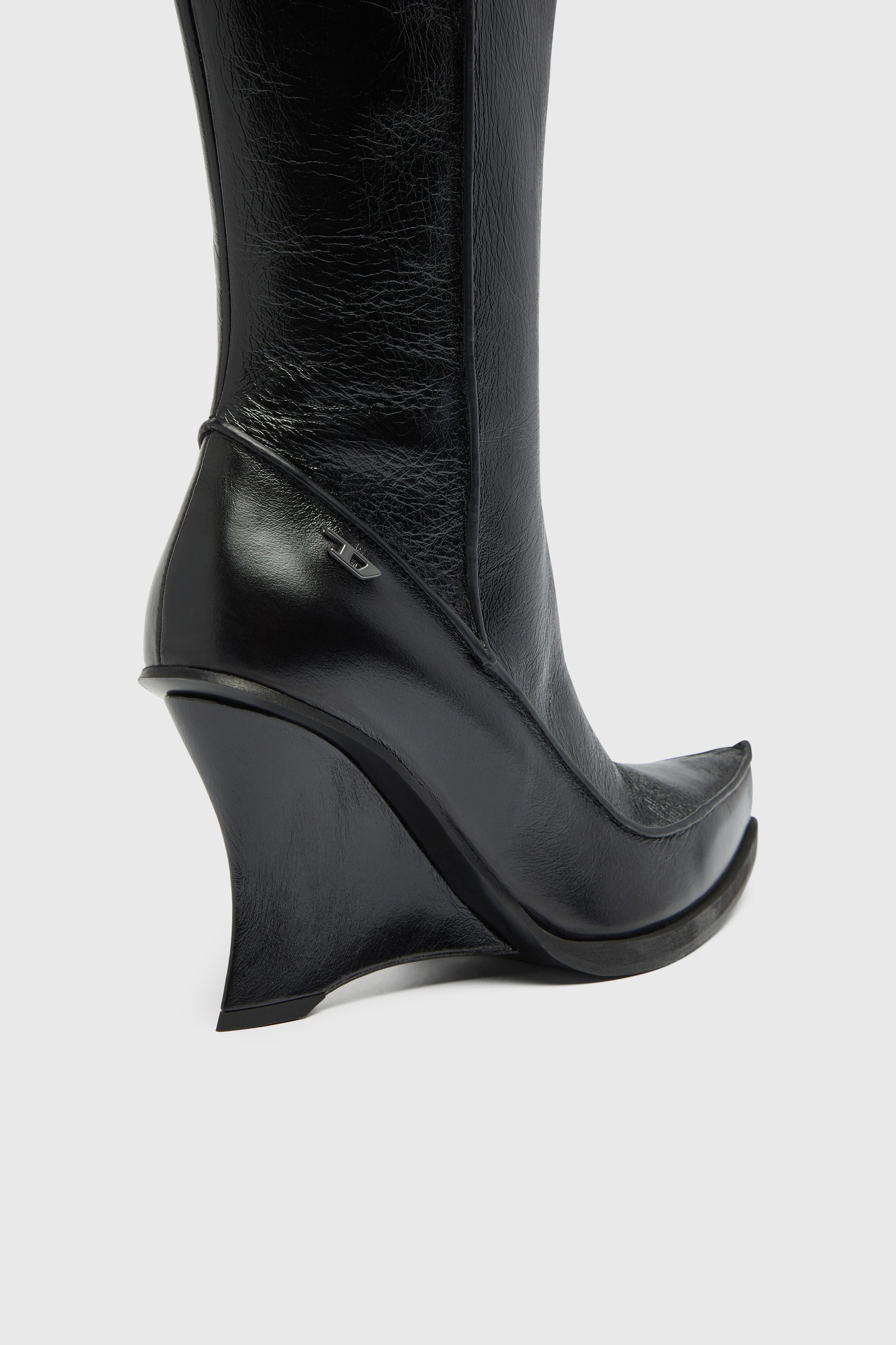 Diesel - D-LUCETTE-90-KB W, D-Lucette-Bottes hauteur genou en cuir Femme in ToBeDefined - 4
