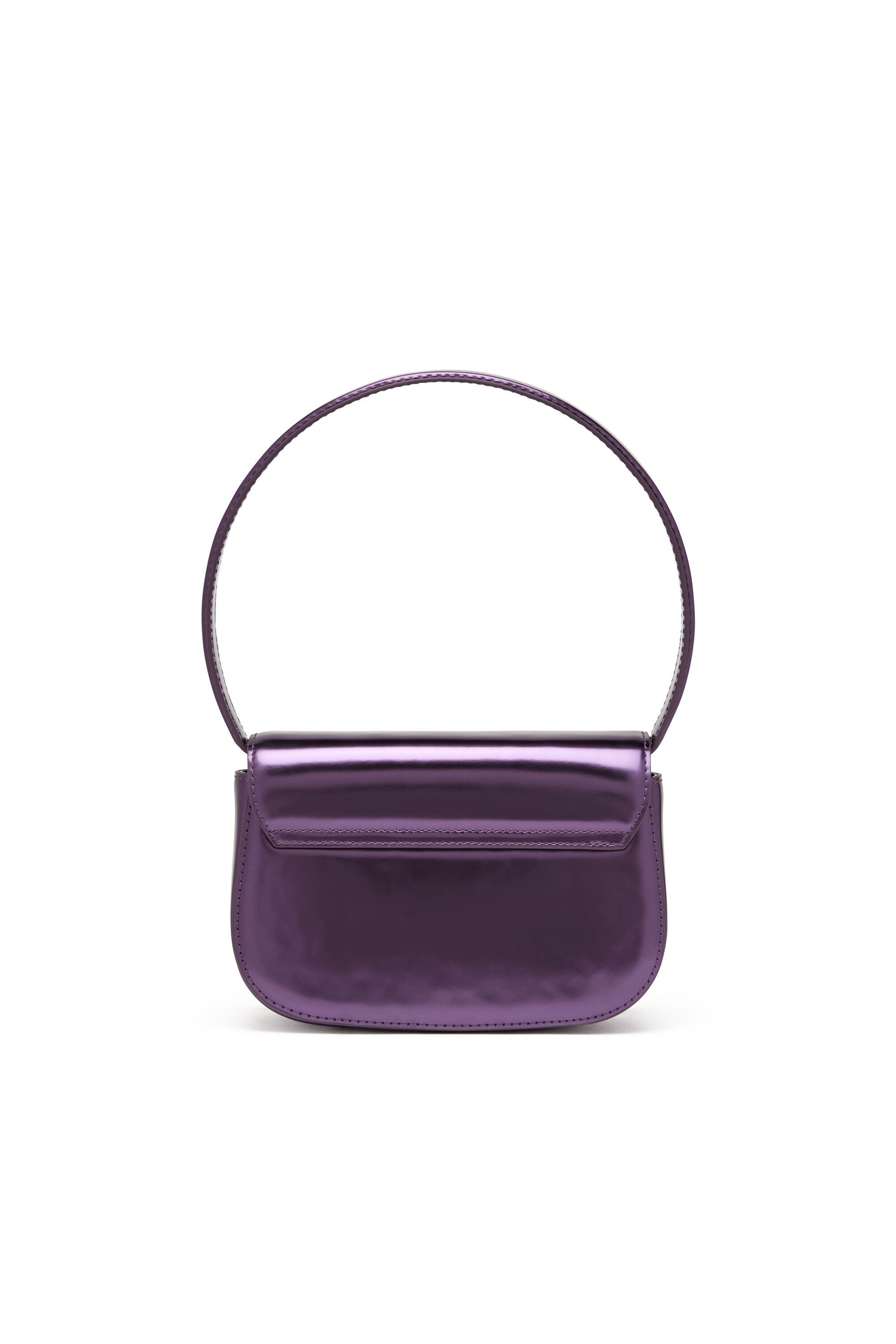 Women's 1DR-Iconic shoulder bag in mirrored leather | Violet