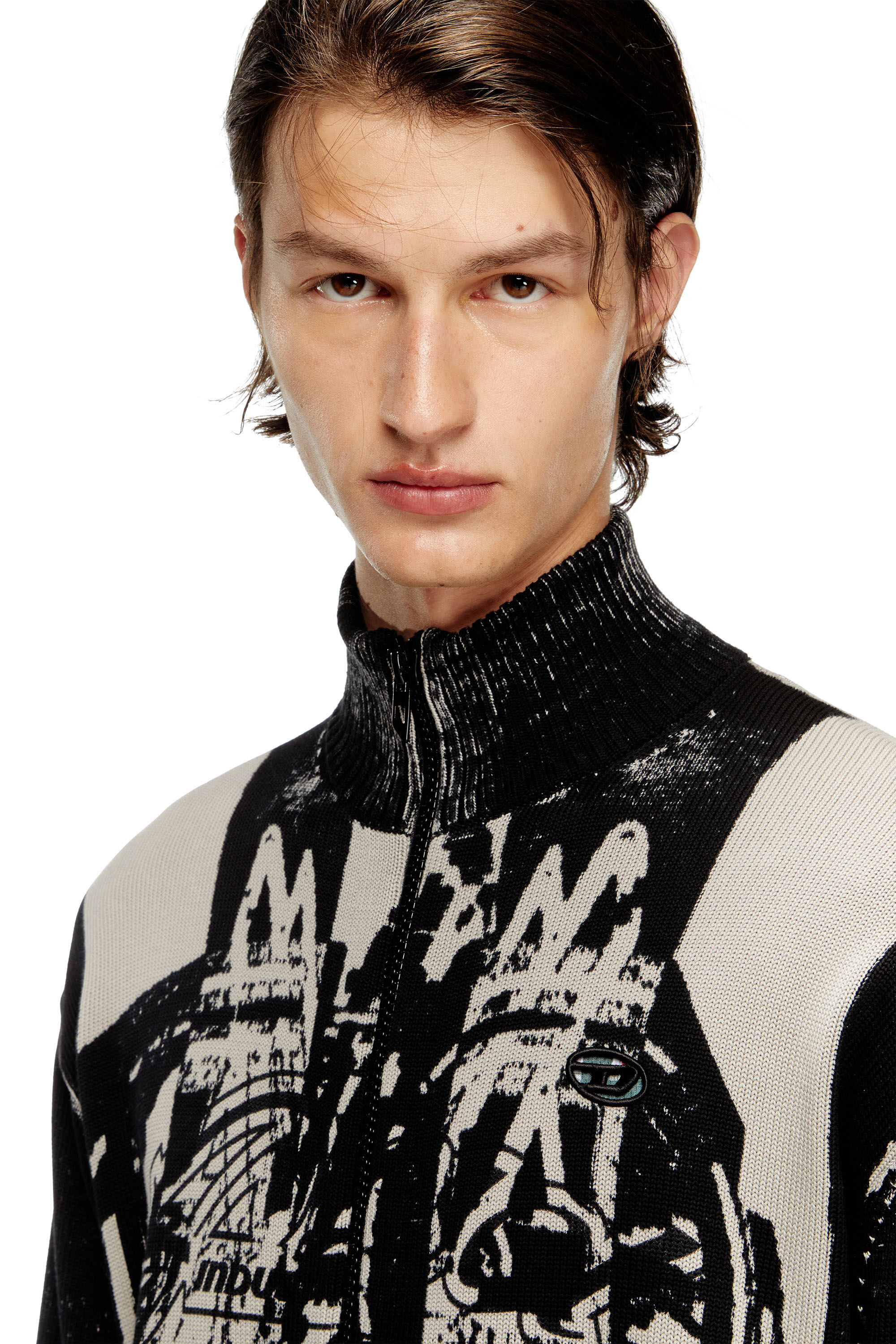 Diesel - K-OLIBA-JKT, Cardigan zippé à rayures, imprimé à l'intérieur Homme in ToBeDefined - 5