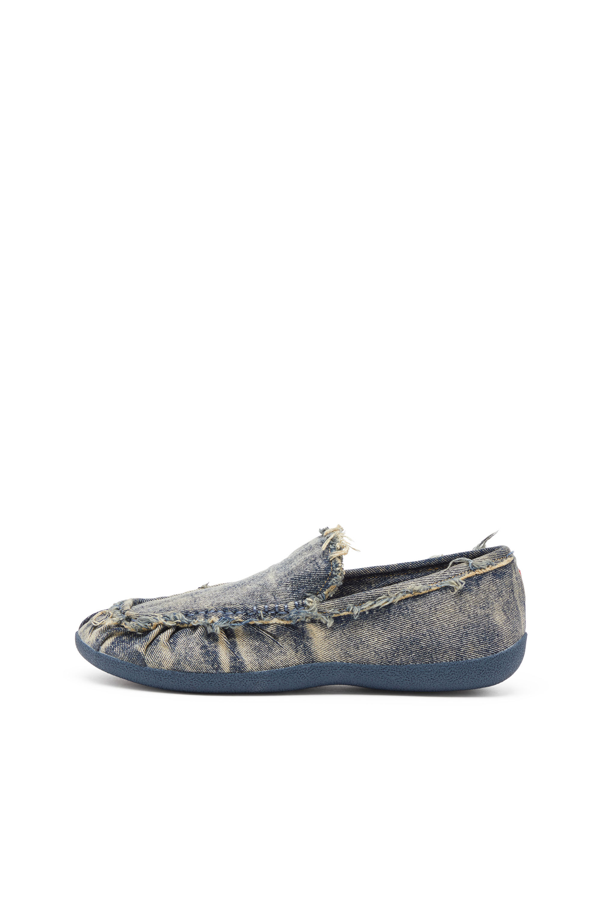 Diesel - D-SHOCK MOC, D-Shock-Mocassins en denim effet vieilli Homme in Bleu - 7