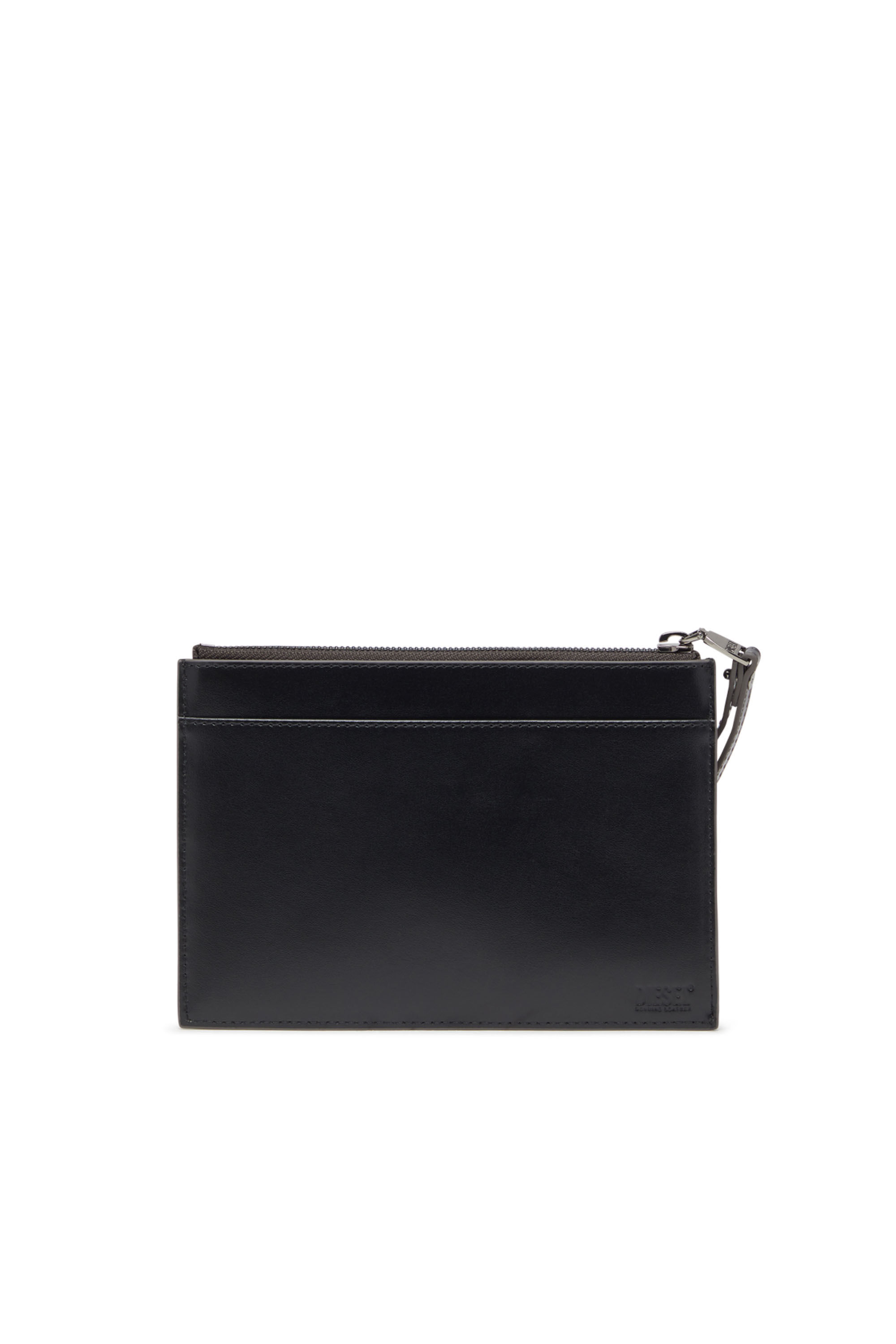 Diesel - 1DR POUCH III, Pochette zippée en cuir effet miroir Mixte in Gris - 2