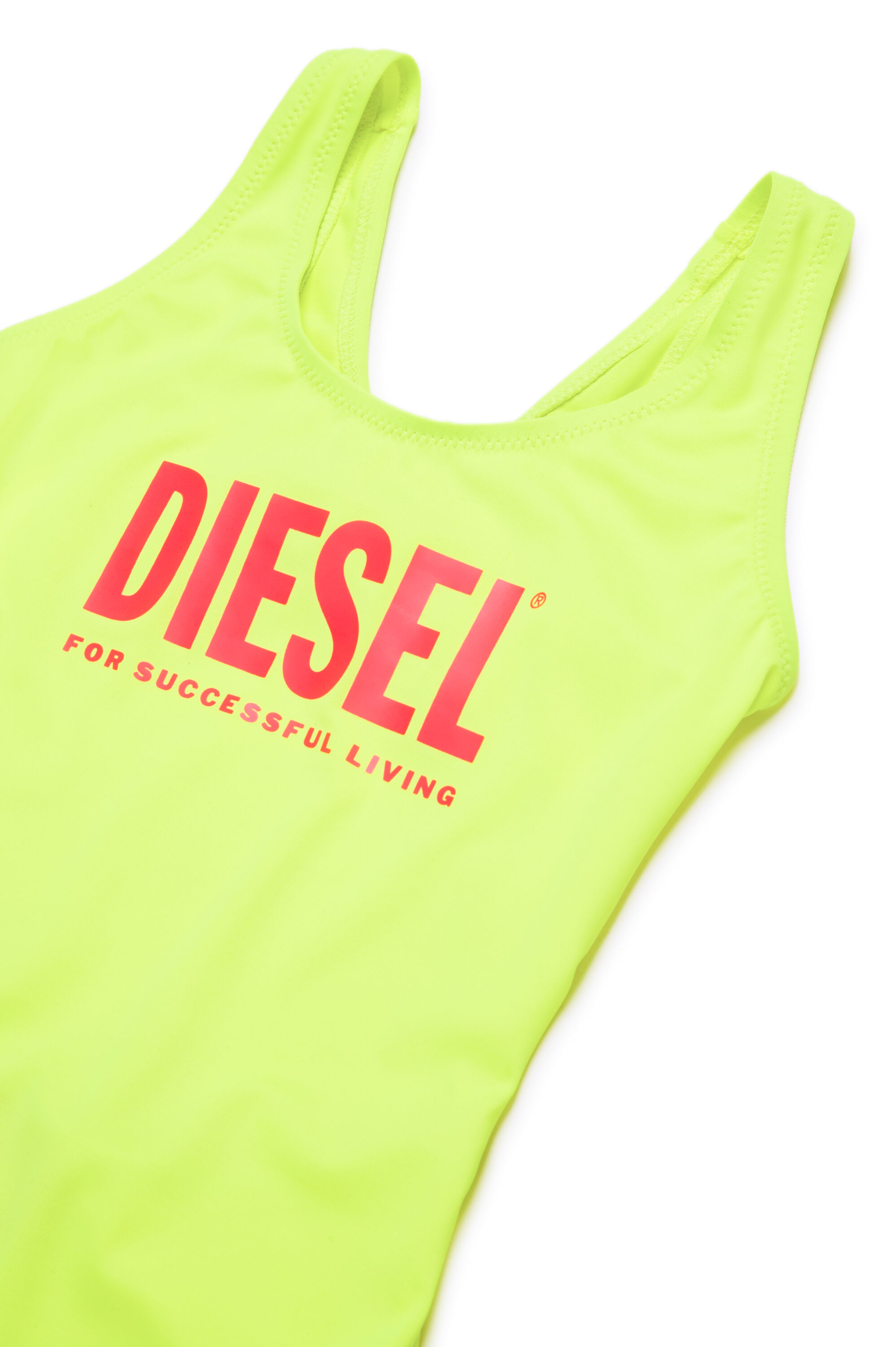 Diesel - MIATIS, Maillot de bain dos nu avec logo imprimé Femme in Jaune - 3