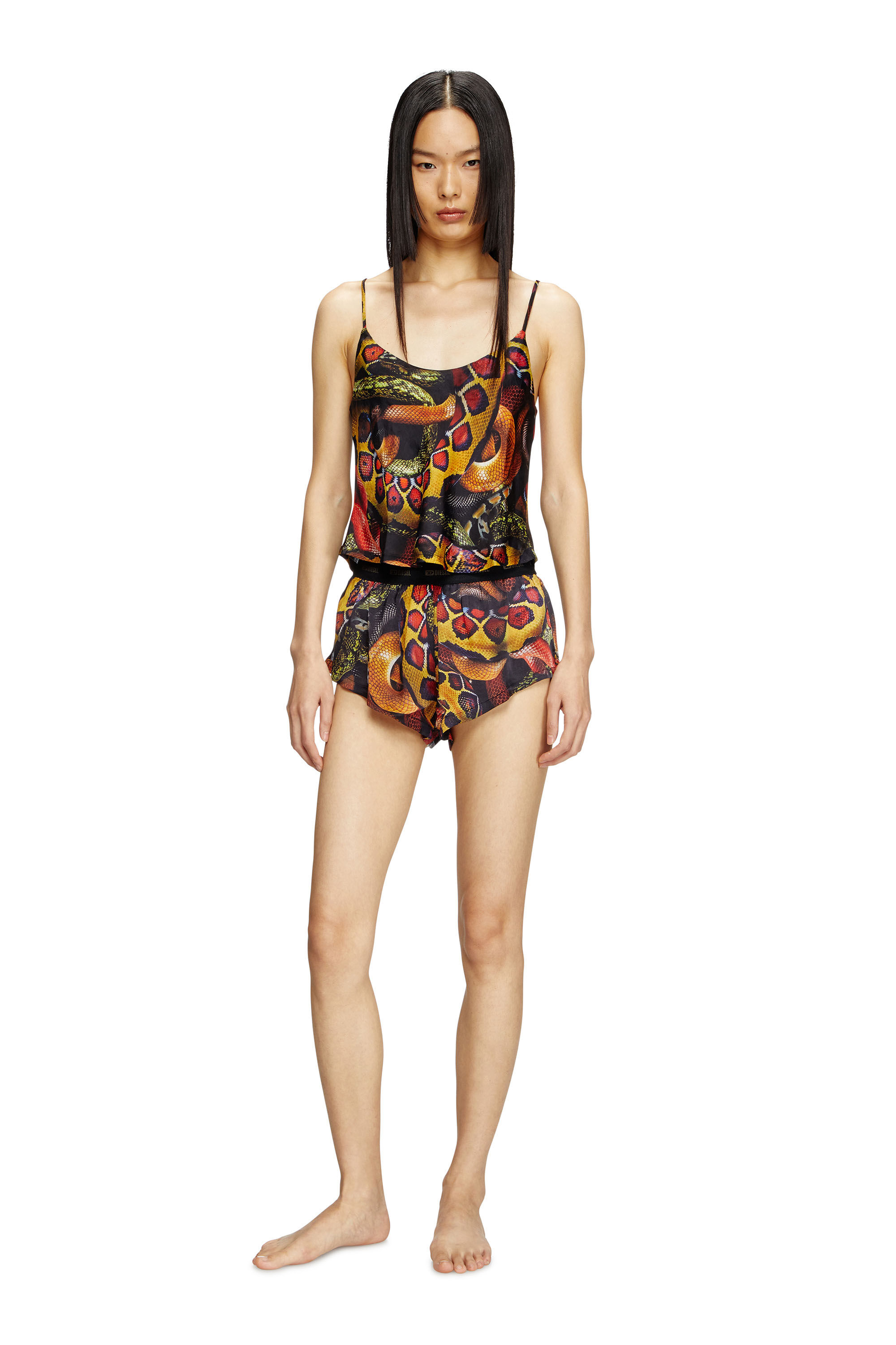 Diesel - SET-IVONE-SNAKE, Ensemble pyjama en satin avec imprimé serpent Femme in Polychrome - 1