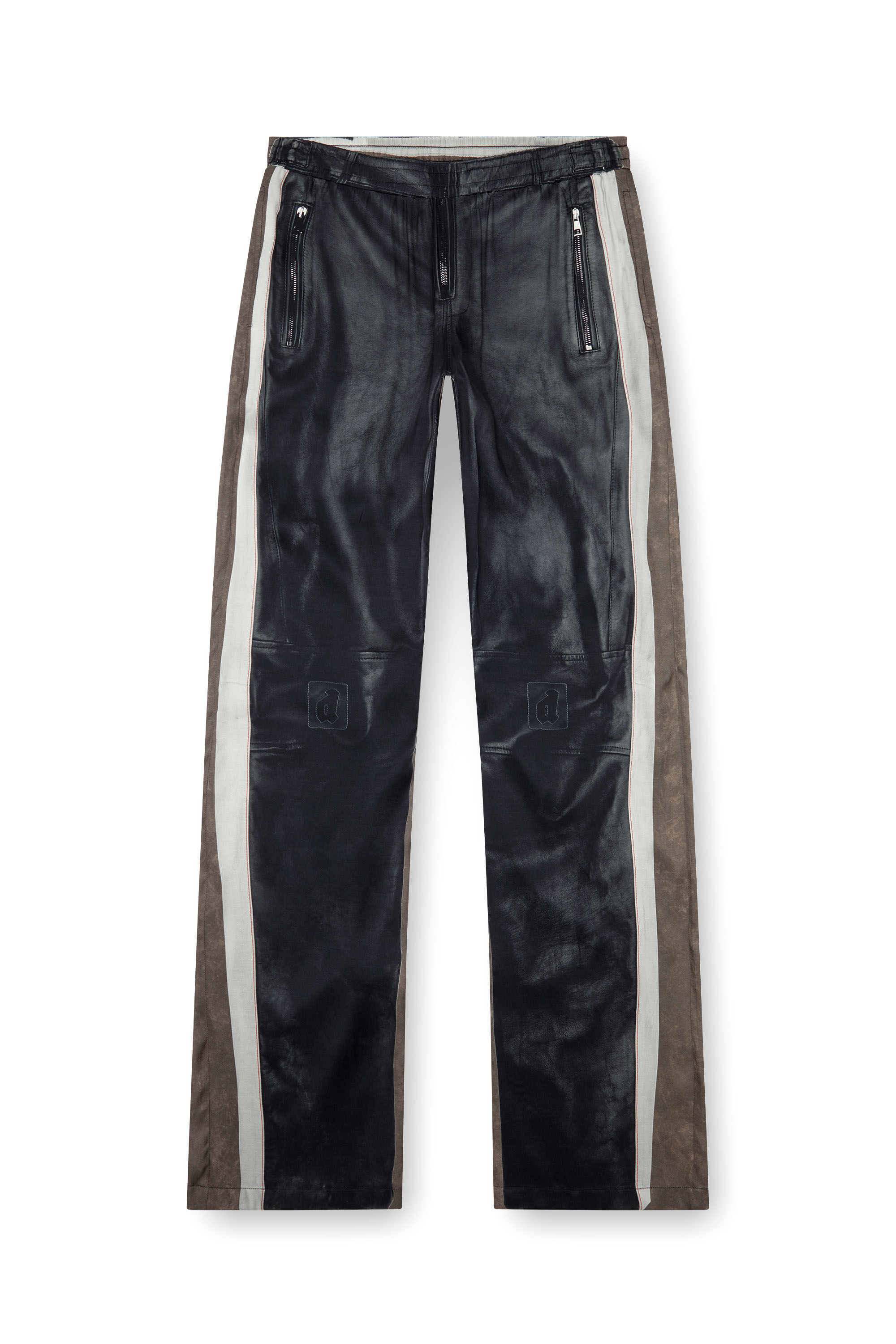 Diesel - P-AFTER, Homme Pantalon en viscose avec imprimé effet cuir in Noir - Image 2
