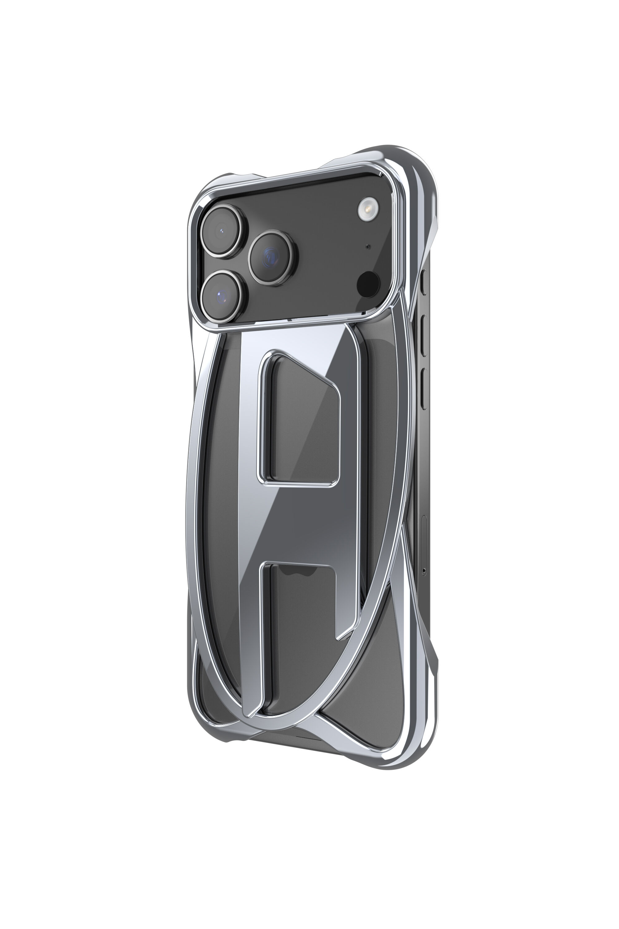 Diesel - 60446  D FRAME CASE, Étui brillant Caged D pour iPhone 17 Pro Max Mixte in Gris - 5