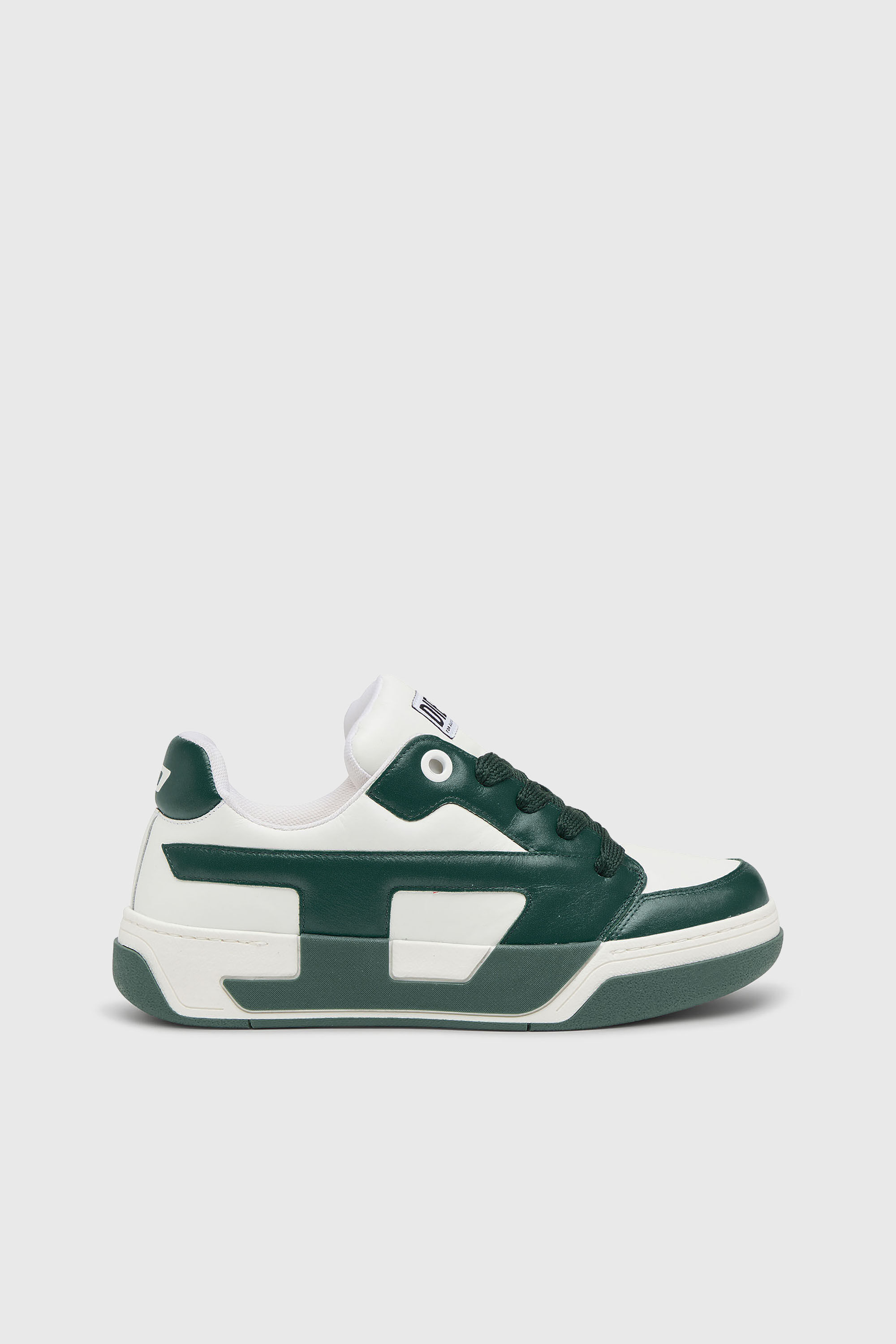 Diesel - S-D-OLLIE LOW, D-Ollie-Baskets en cuir bicolore Homme in Blanc - 1