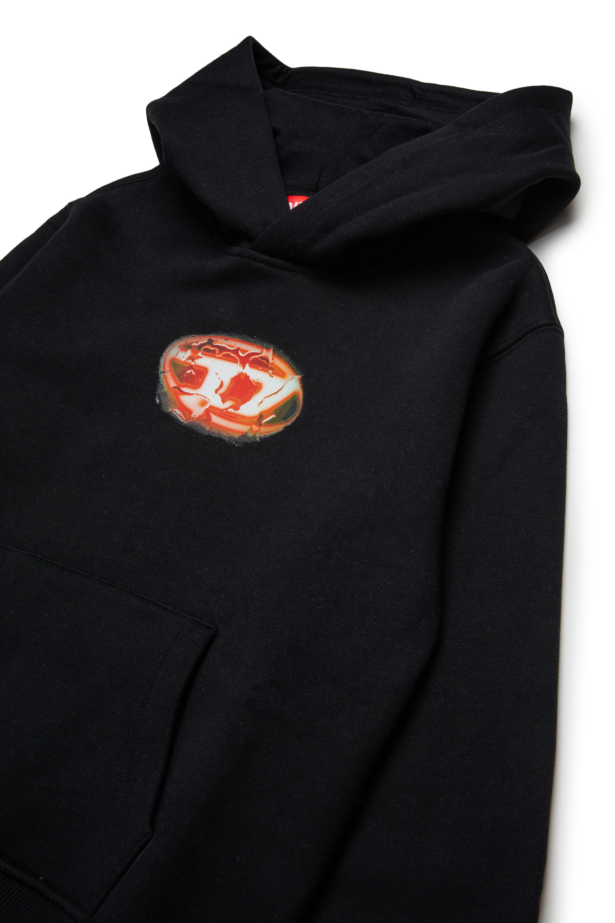 Diesel - SBOXTHOODK3 OVER, Sweat en coton avec poche kangourou Homme in Noir - 3