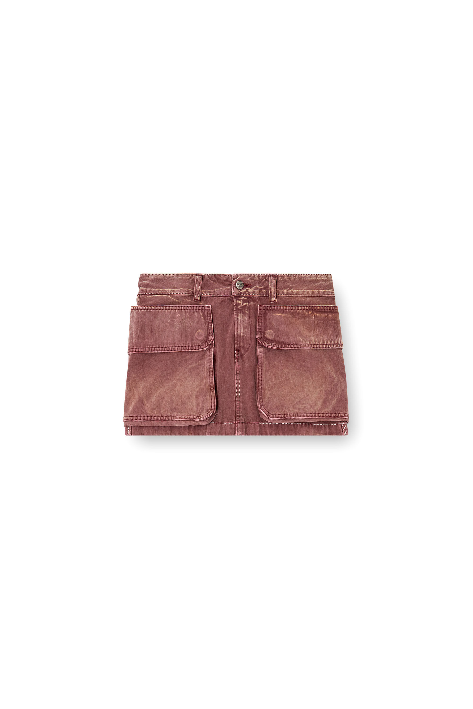 Diesel - DE-TON, Jupe en jean avec poches plaquées Femme in Marron - 2