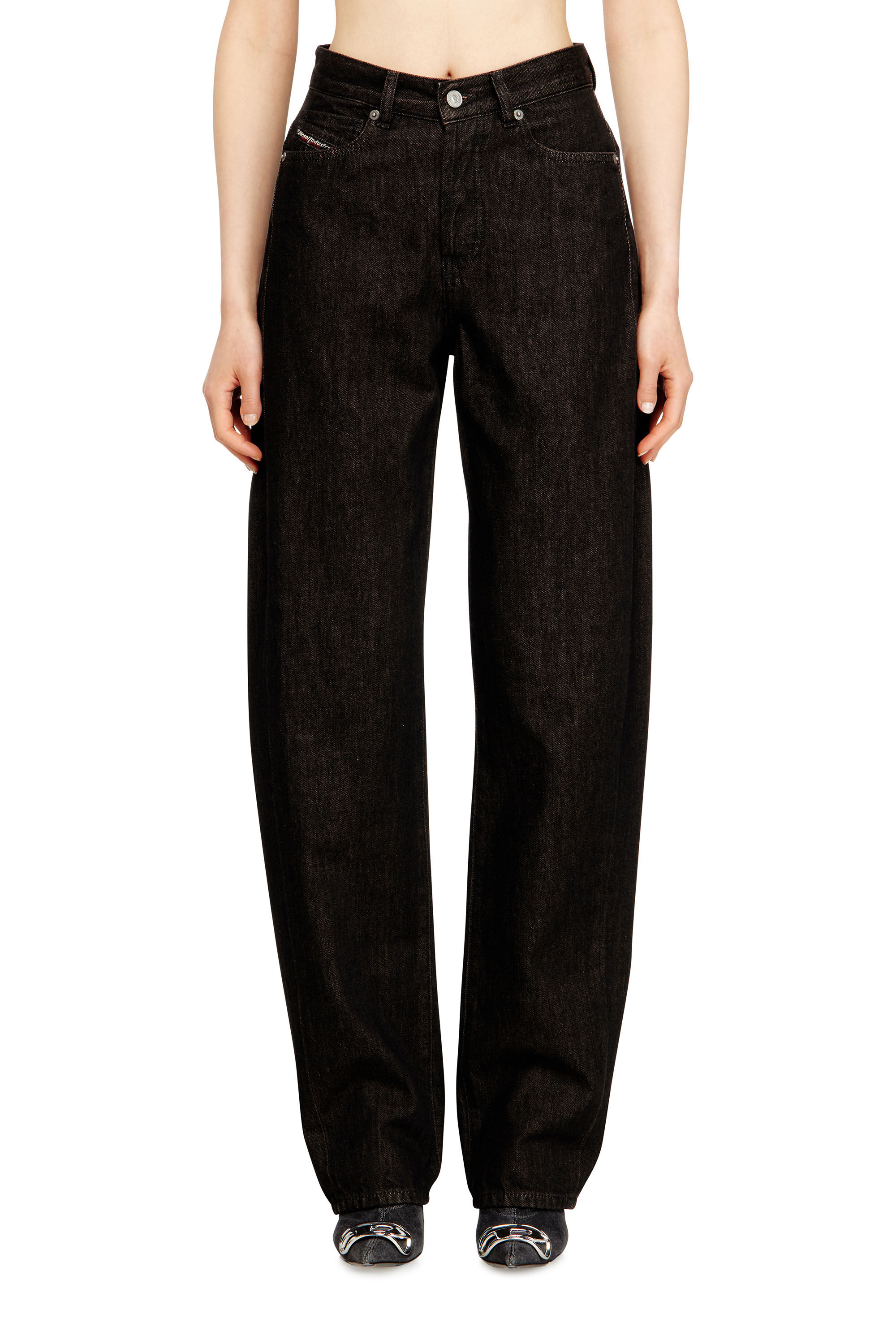Women's Relaxed Jeans | Black/Dark grey | Diesel 1974 D-Ellz
