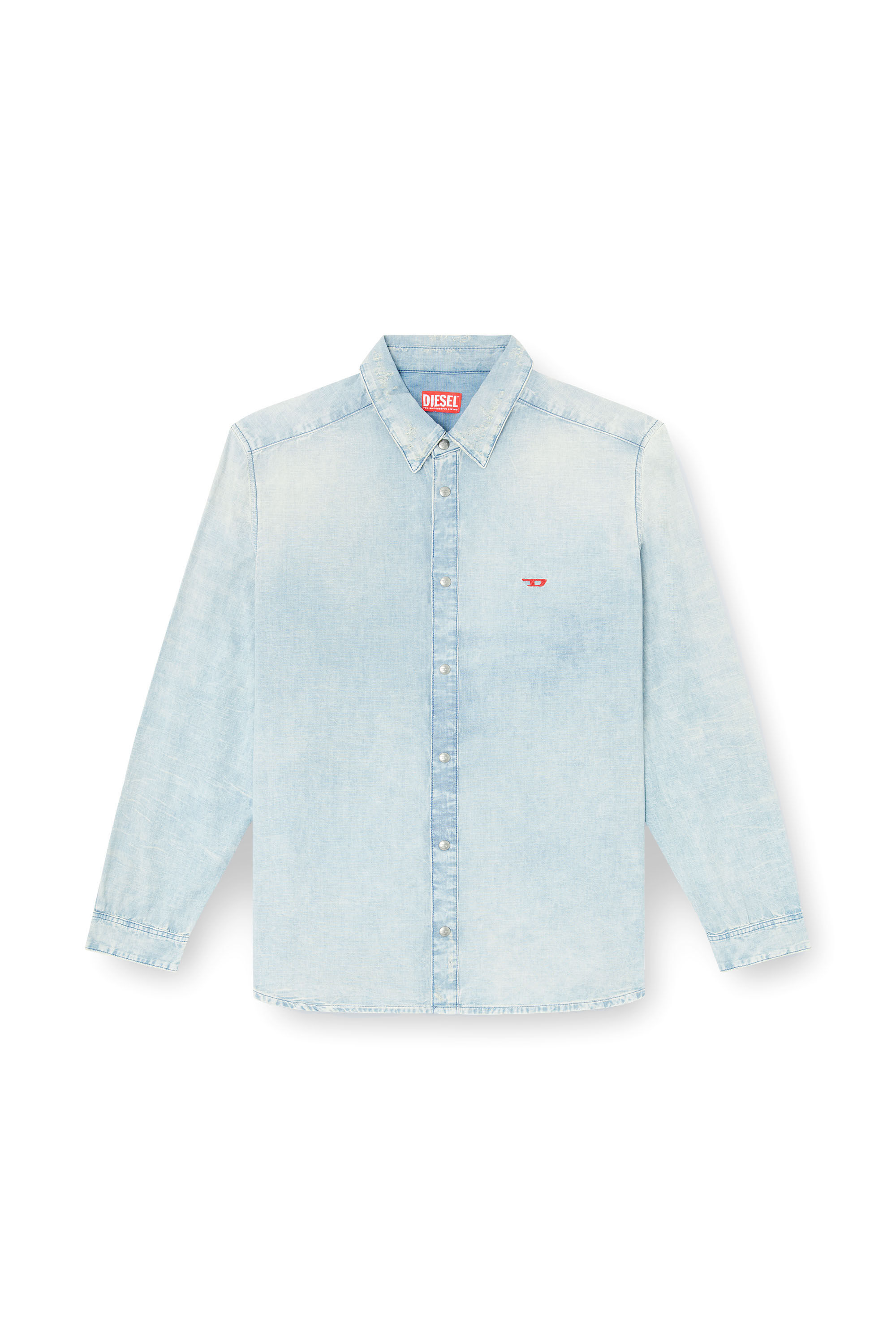 Diesel - D-SIMPLY, Chemise en denim effet blanchi Homme in Bleu - 2