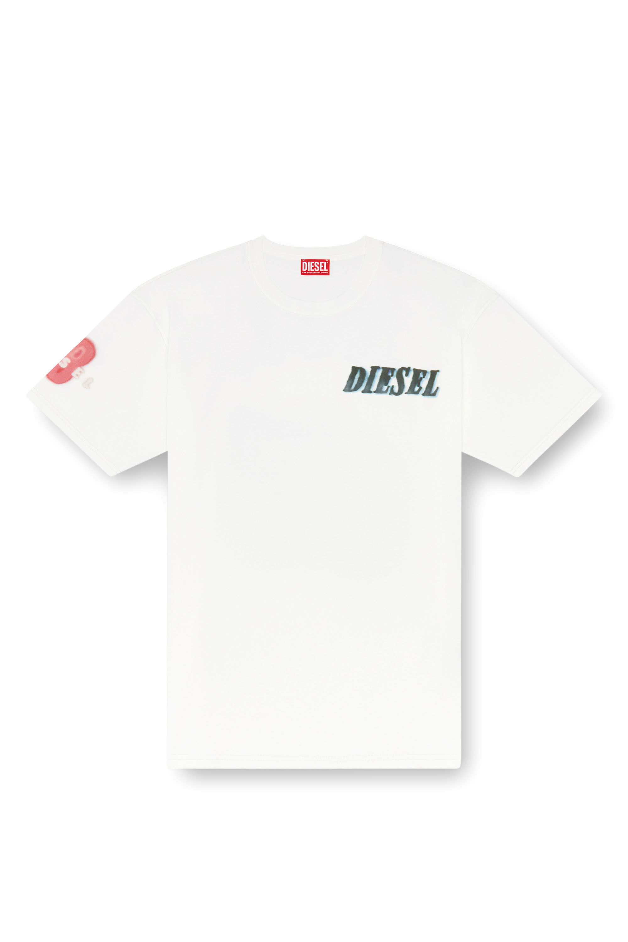 Diesel - T-BOXT-Q19, Homme T-shirt avec logo et imprimé pneu in Blanc - Image 2