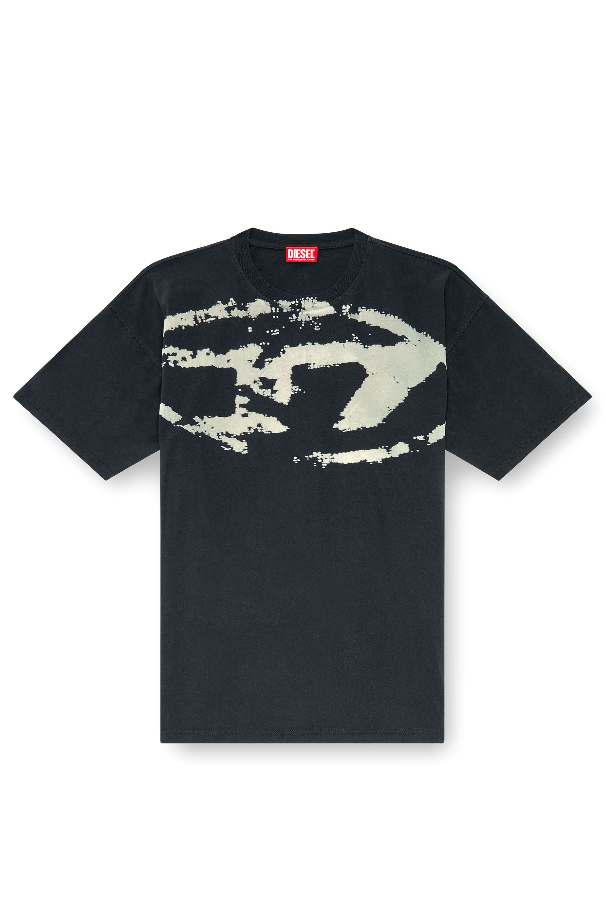 Diesel - T-BOXT-N14, T-shirt avec logo floqu&eacute; effet vieilli Homme in Noir - 2