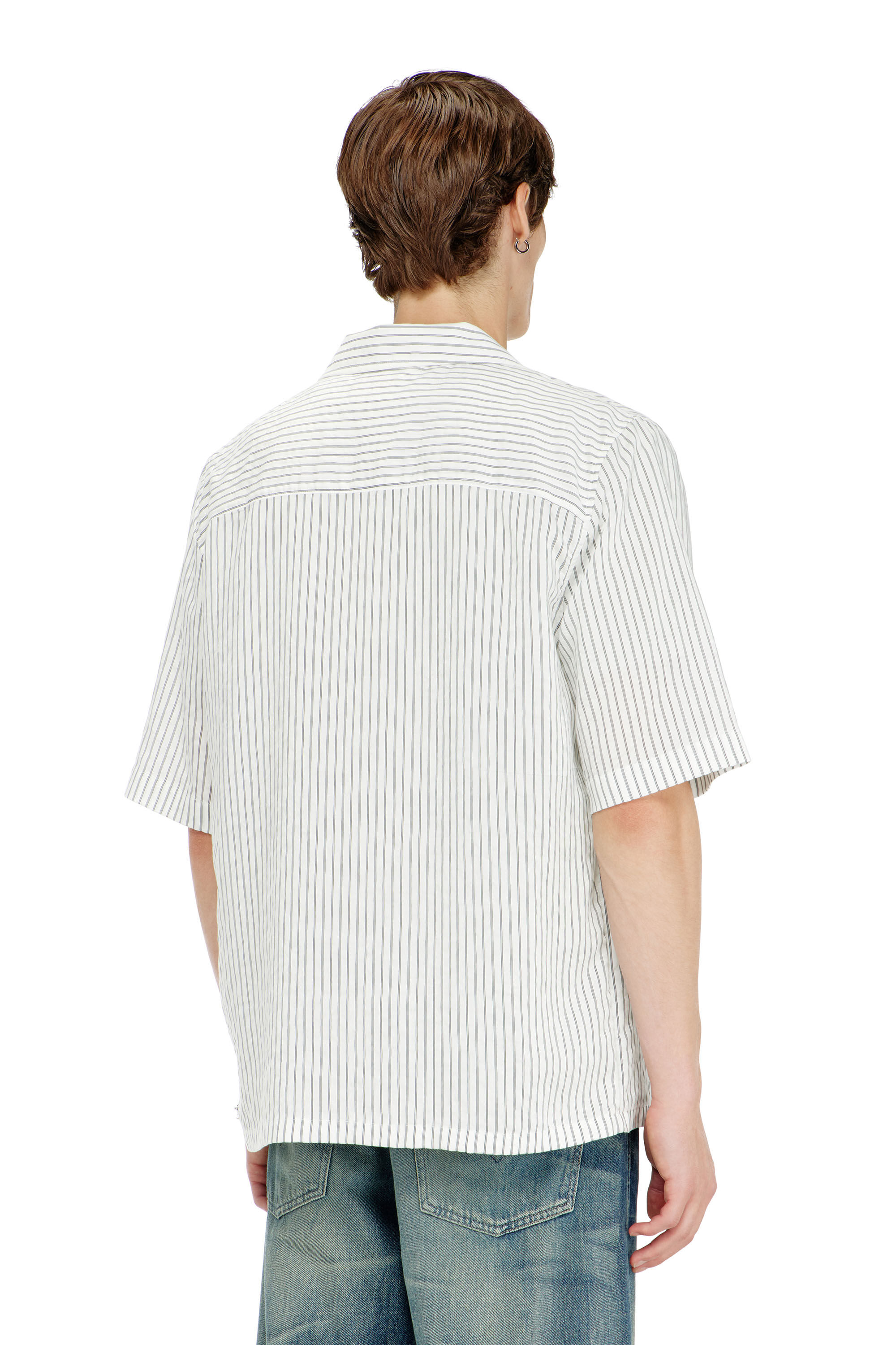 Diesel - S-MAC-EFBV, Chemise &agrave; manches courtes en modal &agrave; rayures fines Homme in Polychrome - 4