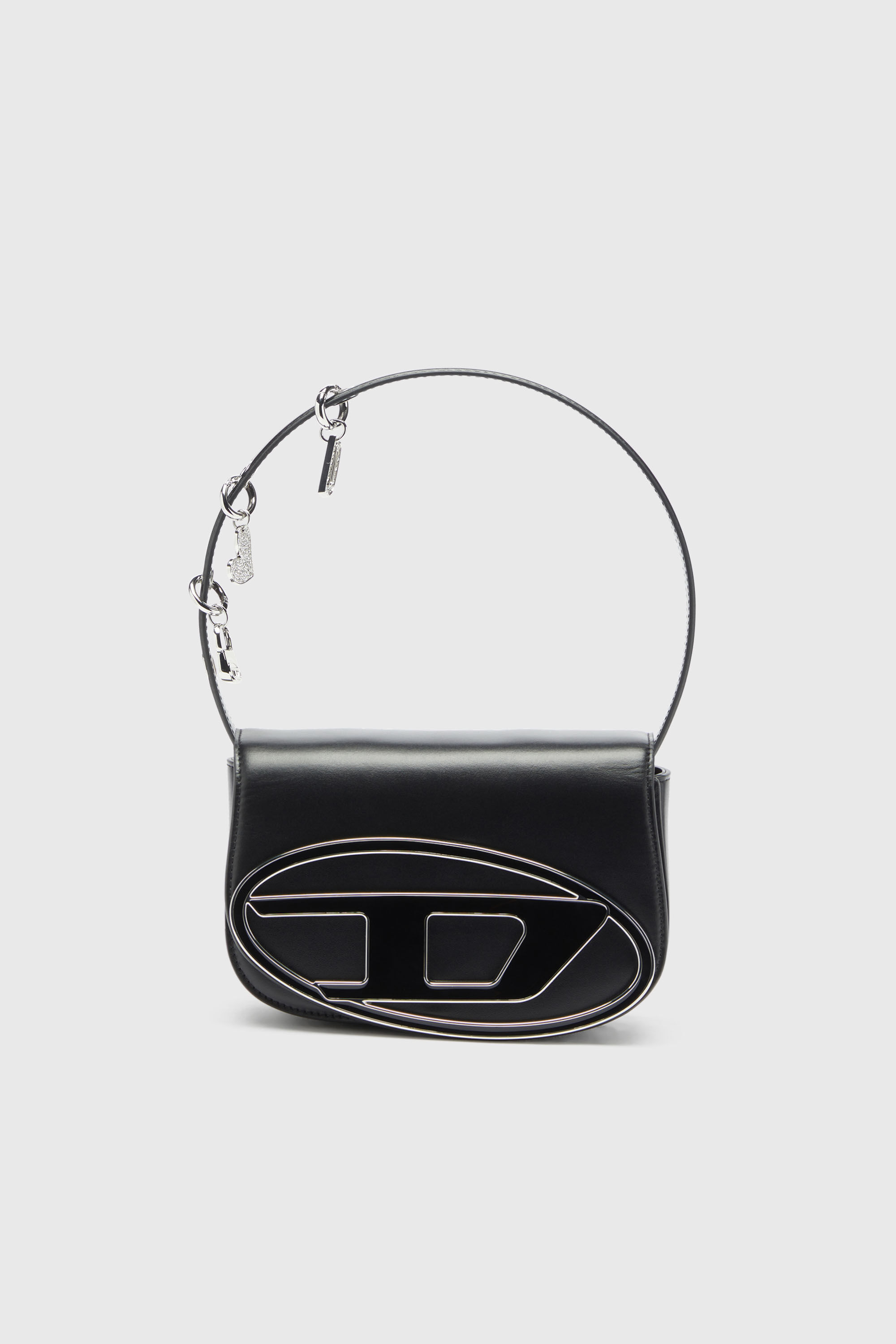 Diesel - 1DR, Woman's 1DR -Iconic shoulder bag in leather with handle charms in Black - 2