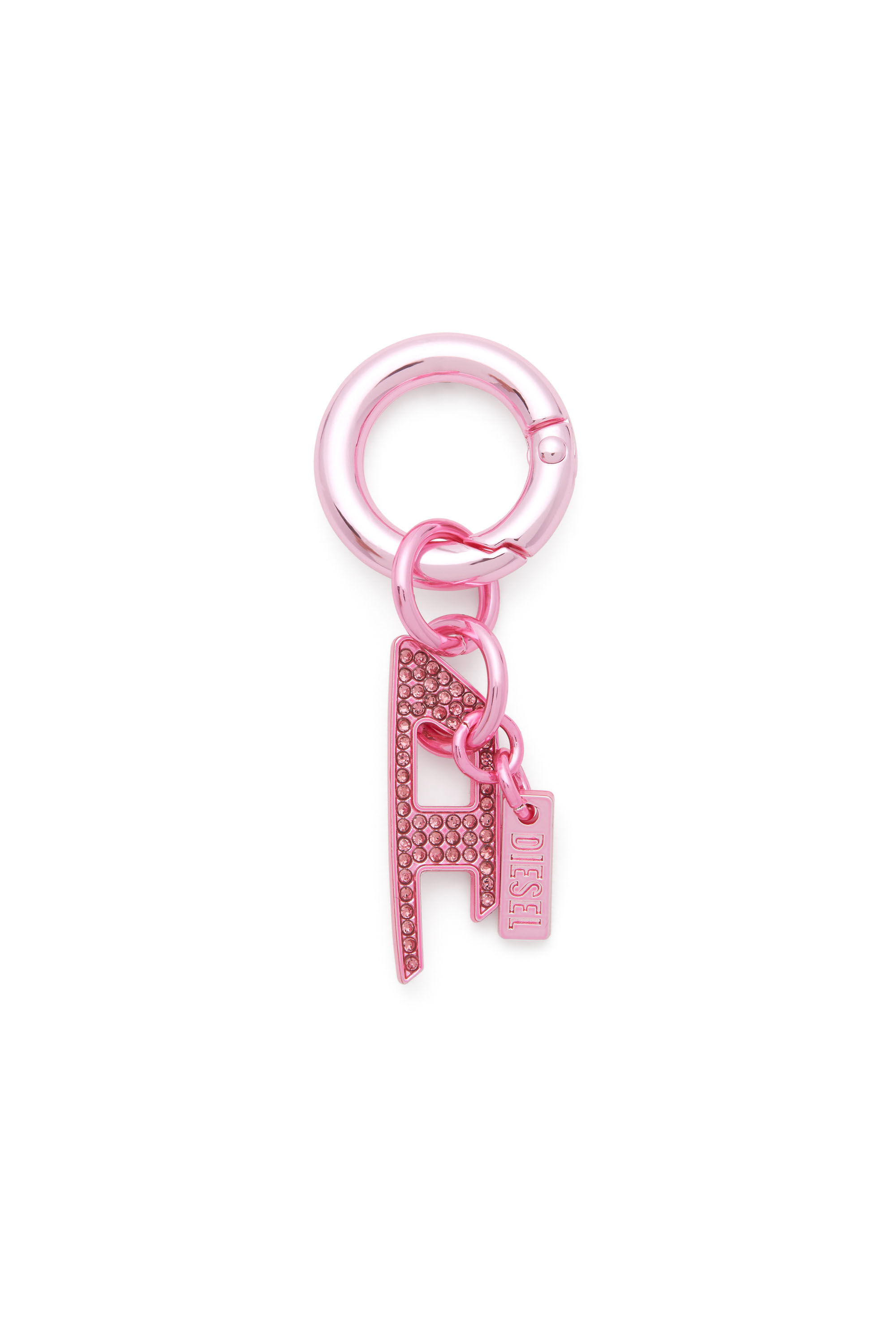 Diesel - CHARM-D, Charm en métal avec breloque D en strass Mixte in Rose - 1