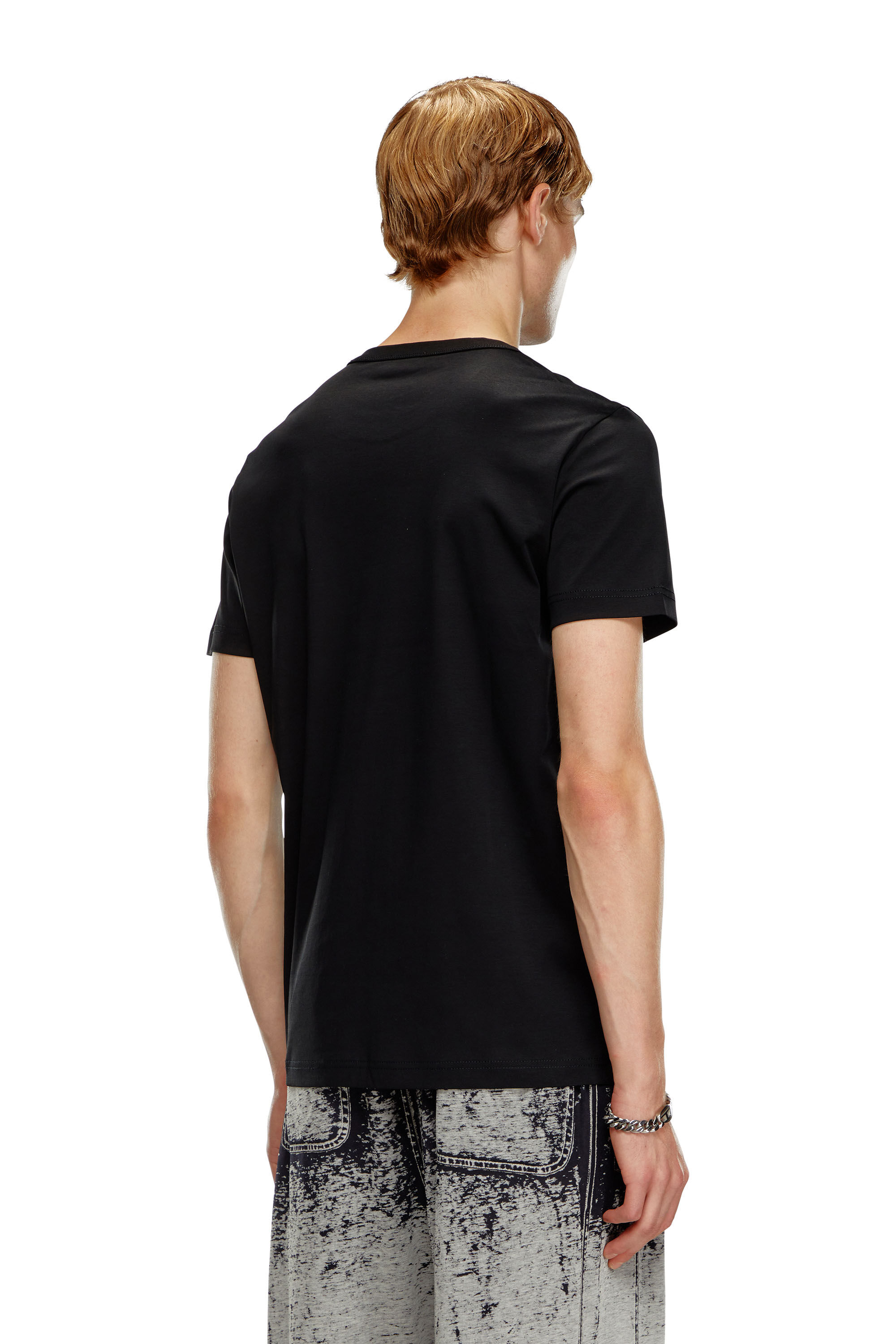 Diesel - T-MIEGOR-K77, T-shirt en coton mercerisé Homme in Noir - 4