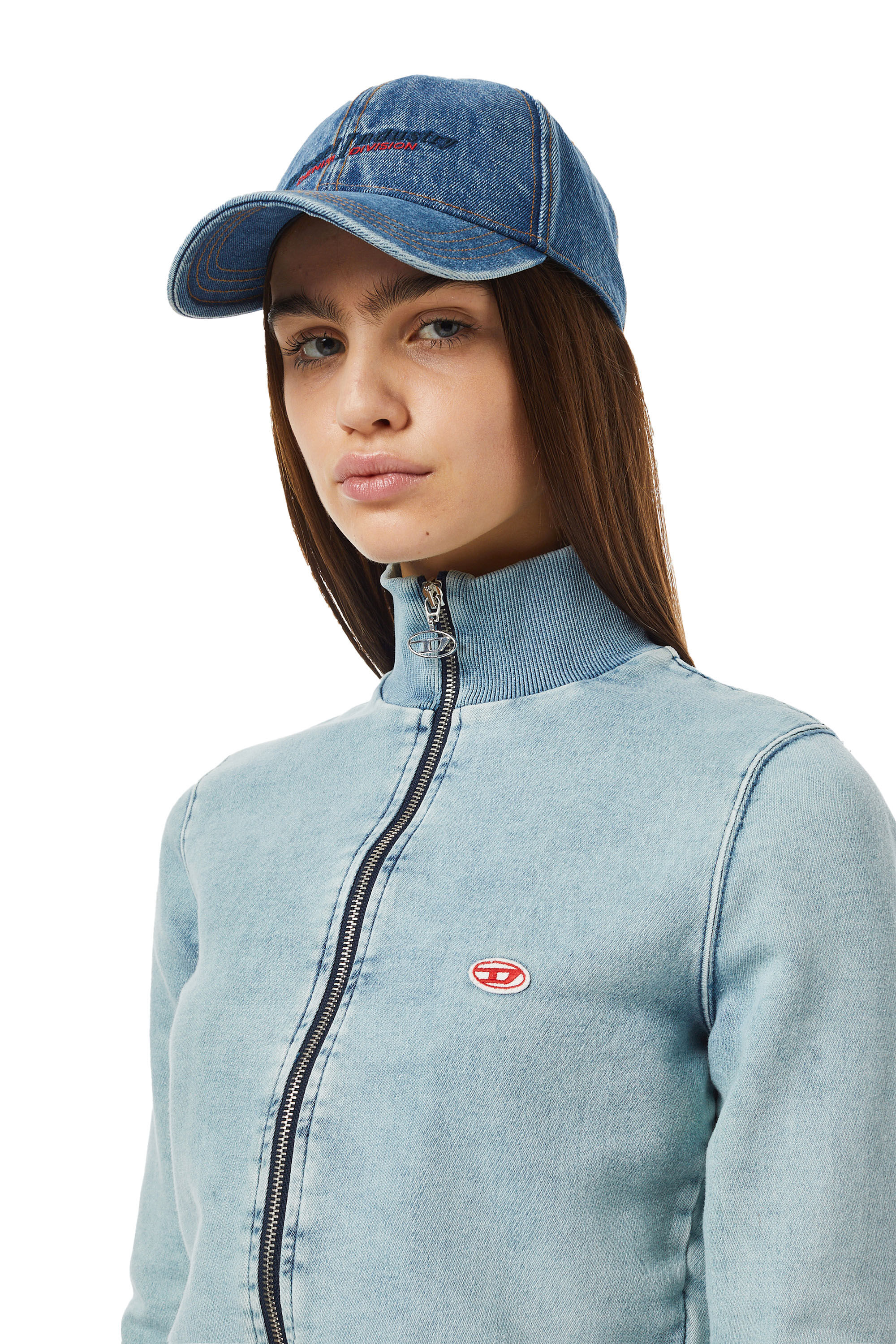 Diesel - D-EMY TRACK DENIM SWEATSHIRT, Light Blue - Image 5