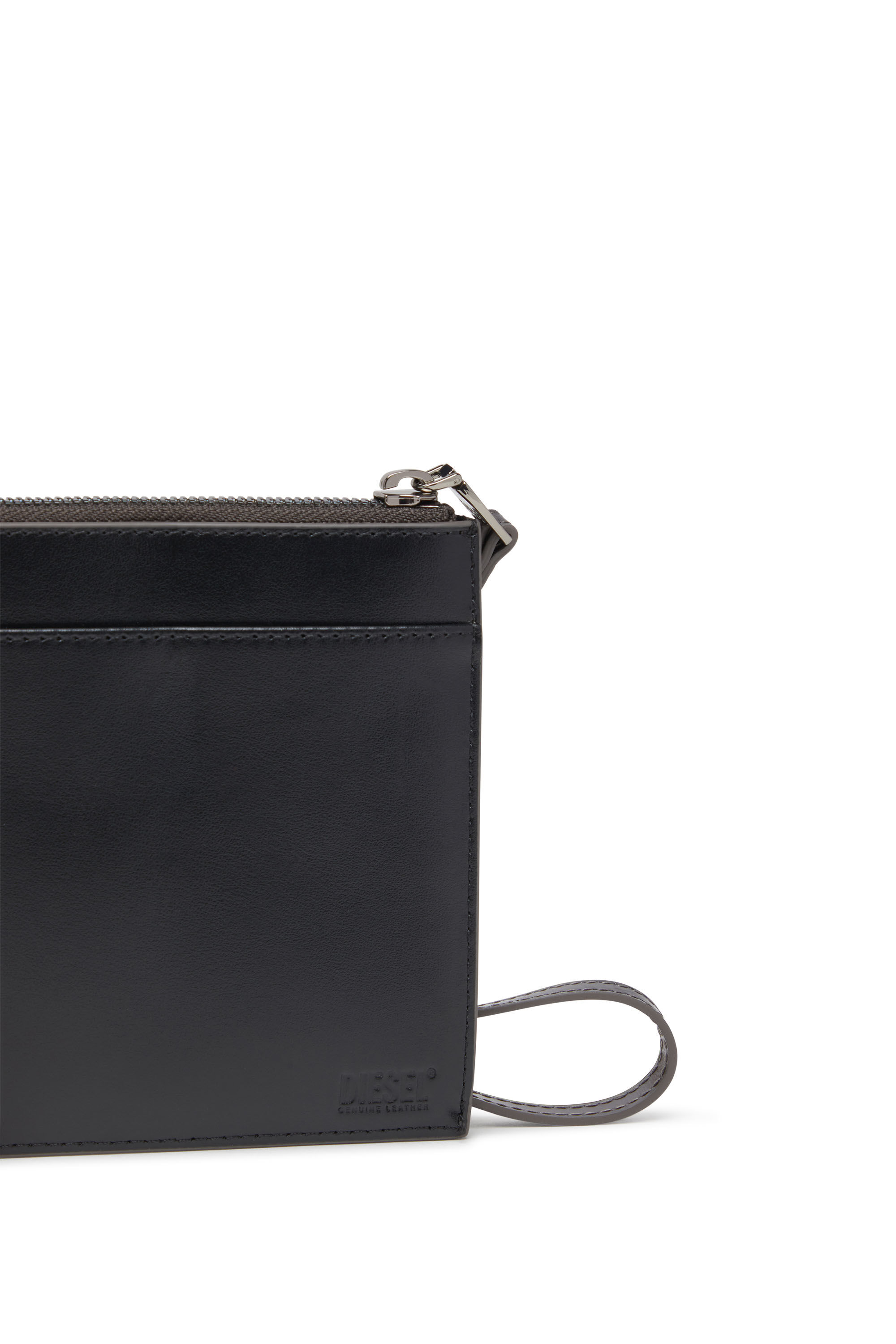 Diesel - 1DR POUCH III, Pochette zippée en cuir effet miroir Mixte in Gris - 5