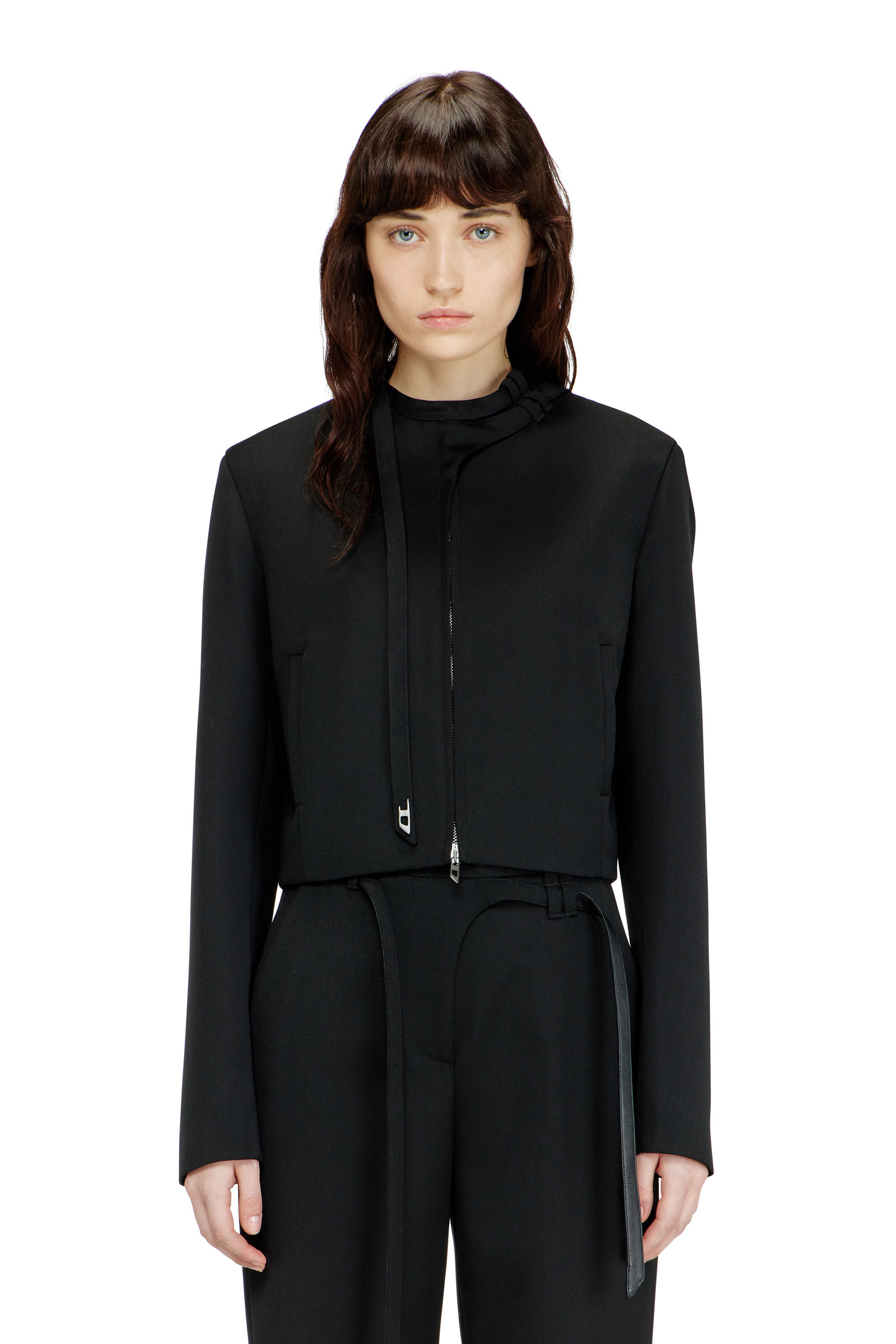 Diesel - G-HAVOC-1, Veste tailleur avec col biker &agrave; sangle Femme in Noir - 3