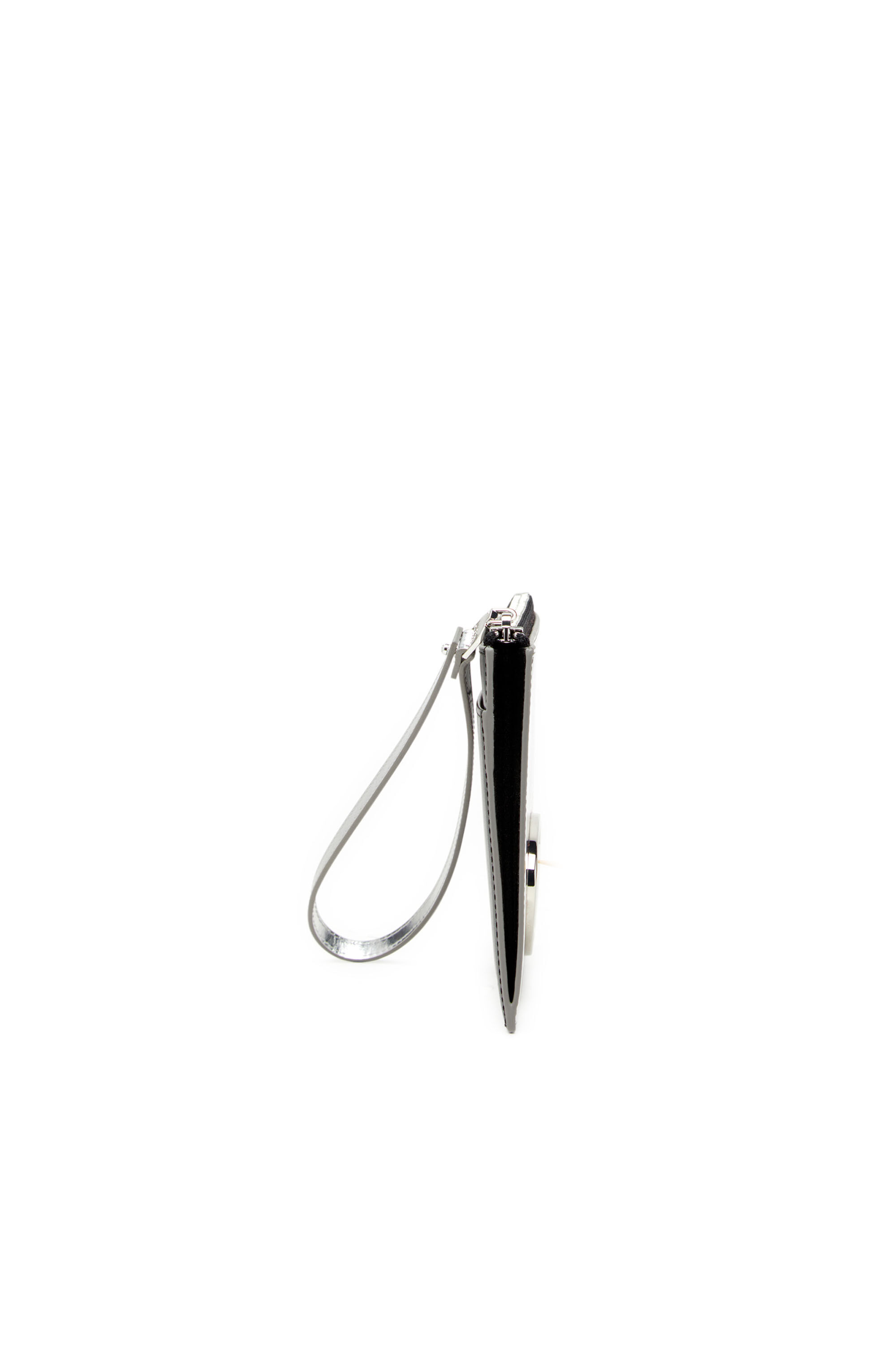 【送料・関税込】DIESEL ミラーレザージップ付きポーチ Women's Zipped pouch in mirror leather | Silver | Diesel