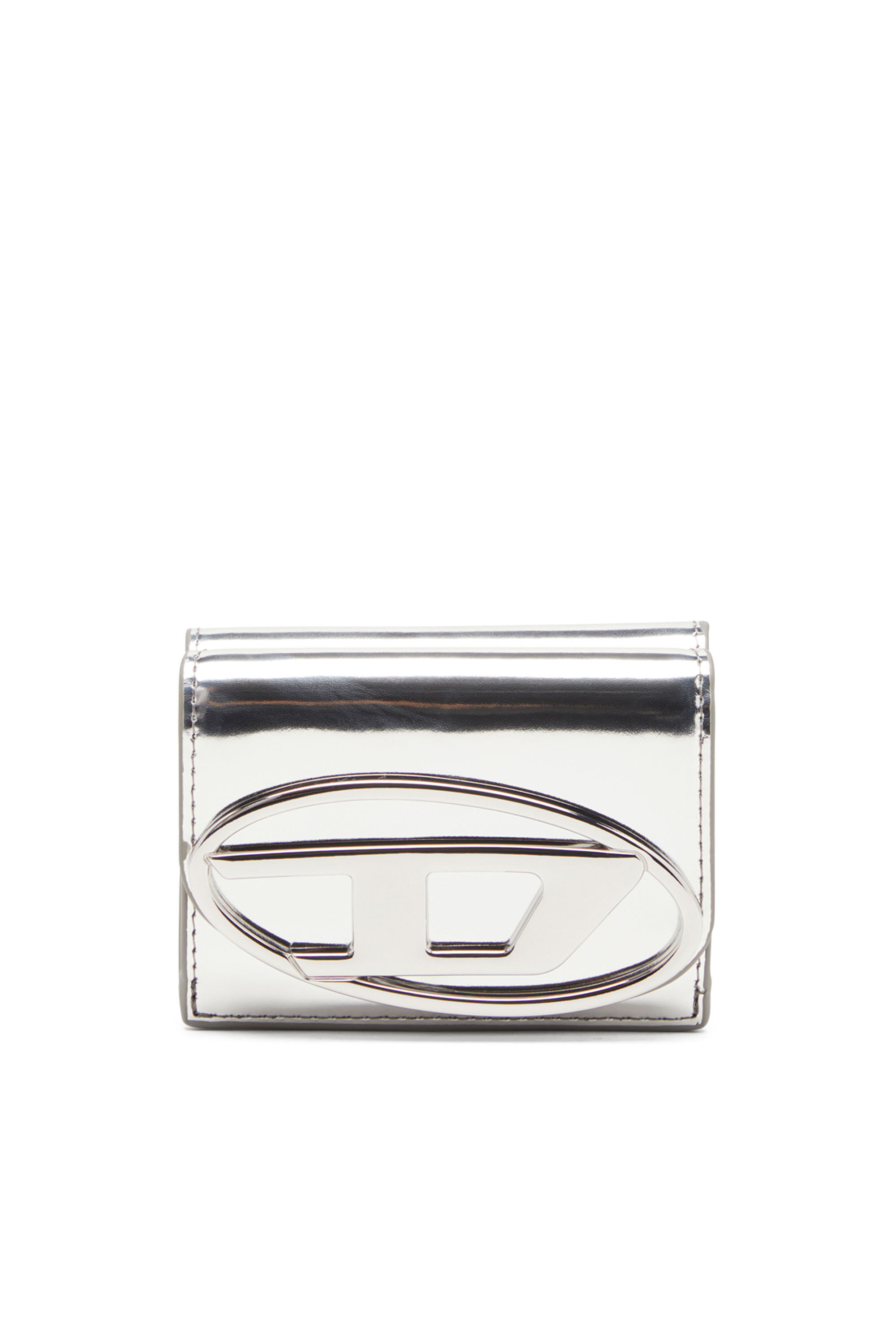 diesel 三つ折り財布　シルバー Women's Tri-fold wallet in mirrored leather | Silver | Diesel
