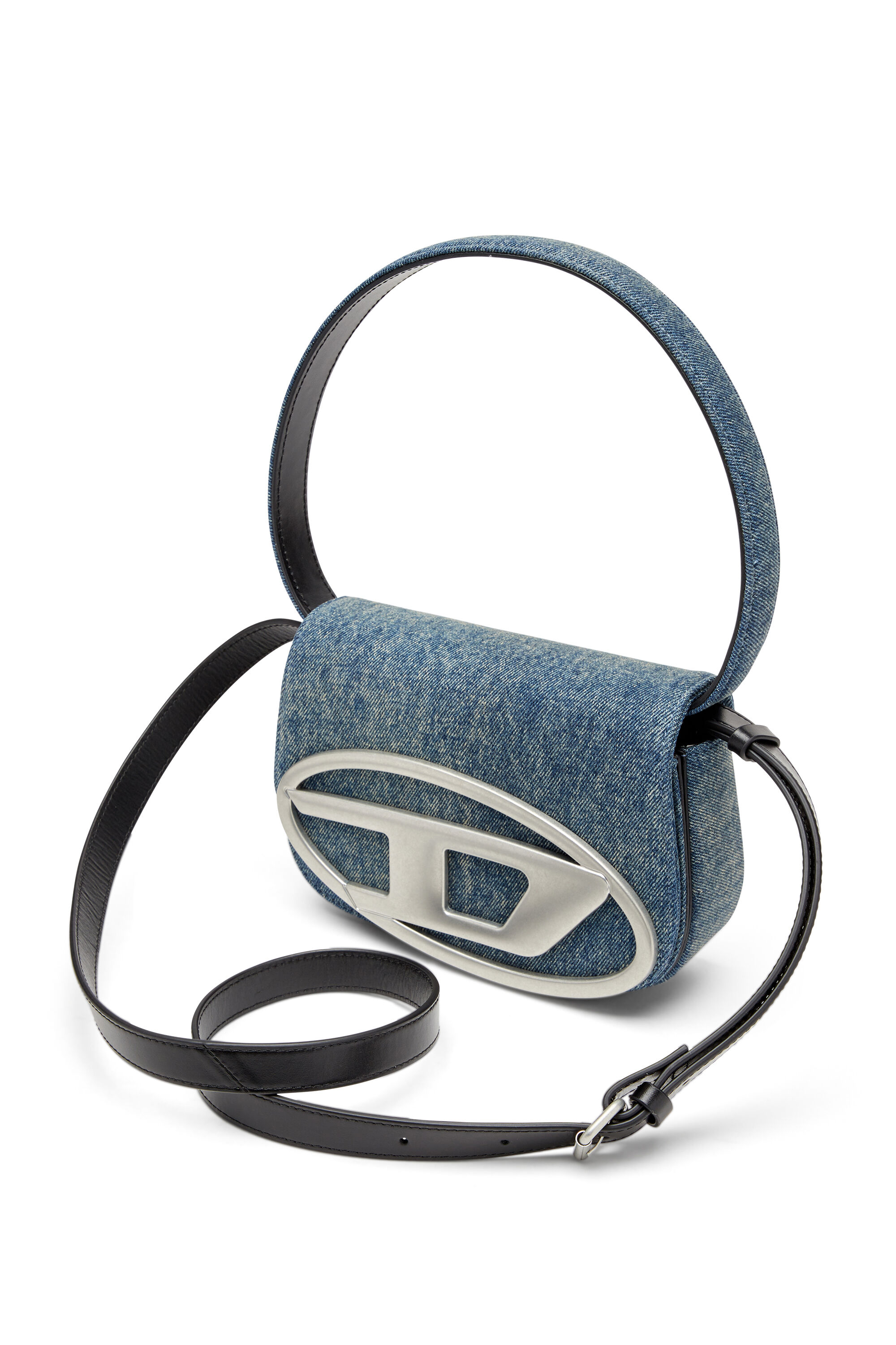 Diesel - 1DR, 1DR-Sac épaule iconique en denim solarisé Femme in Bleu - 2